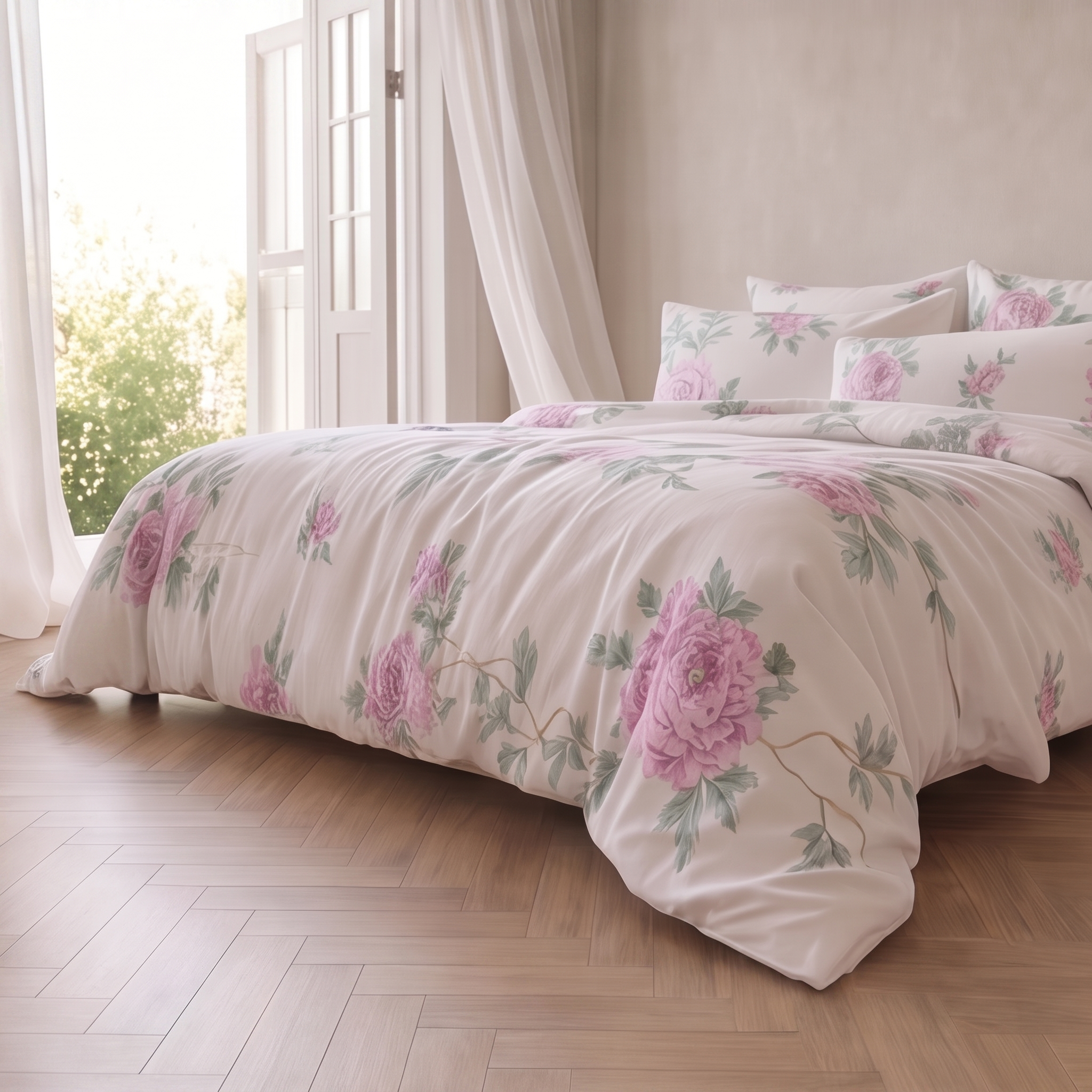 Housse de couette percale de coton - Jardin