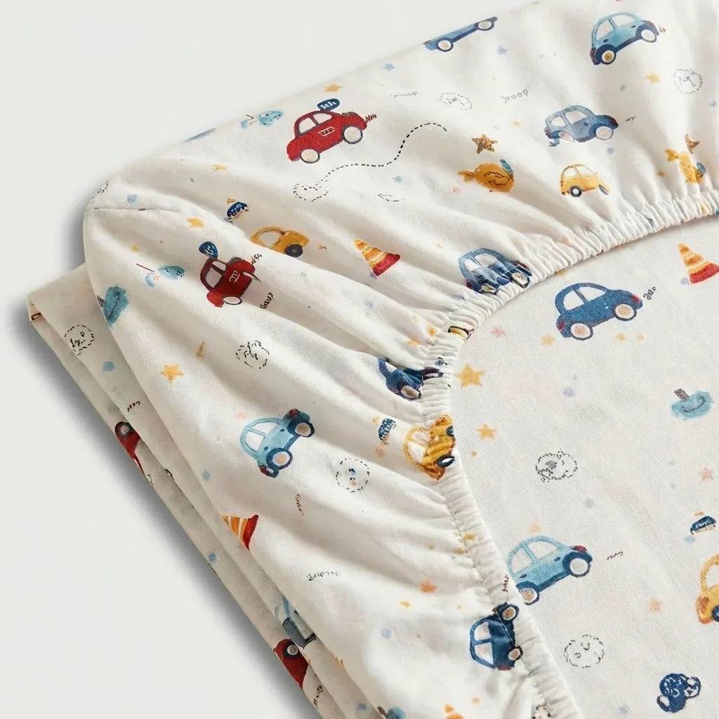 Drap - housse en percale de coton - Petite en Petit Bolide – Linge de lit haut de gamme - MaisonTextile