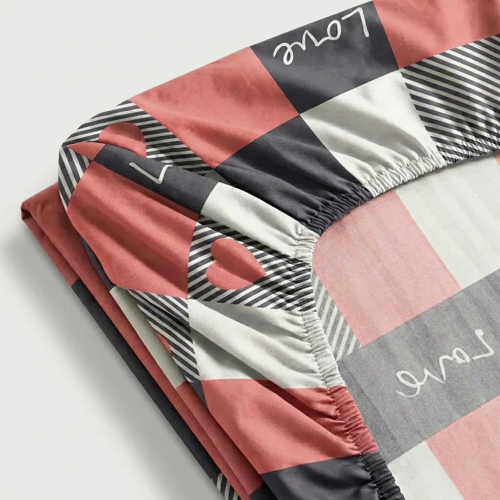 Drap - Housse Percale de coton – Love en Love City – Linge de lit haut de gamme - MaisonTextile