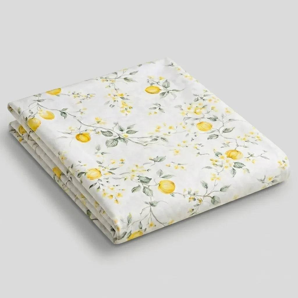 Drap plat percale de coton - Jardin en Jardin Citronnier – - MaisonTextile