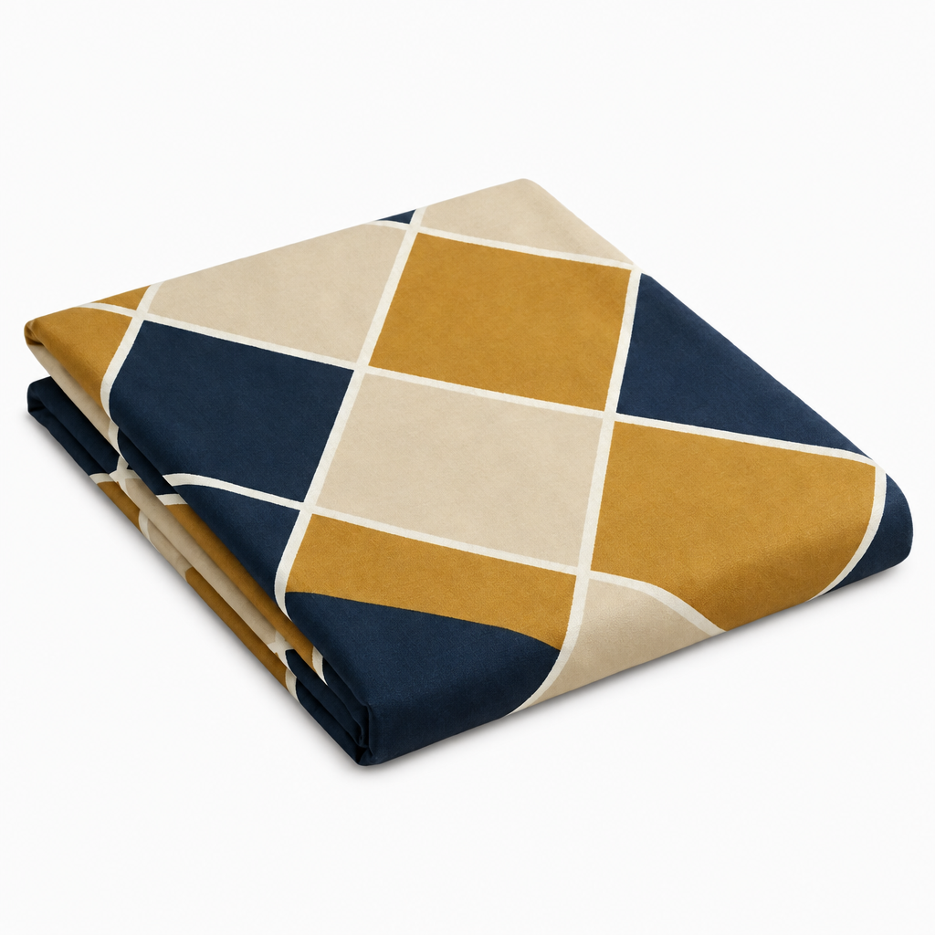 Drap plat en percale de coton 100 fils/cm², texture lisse et fraîcheur naturelle, finition européenne durable et élégante.