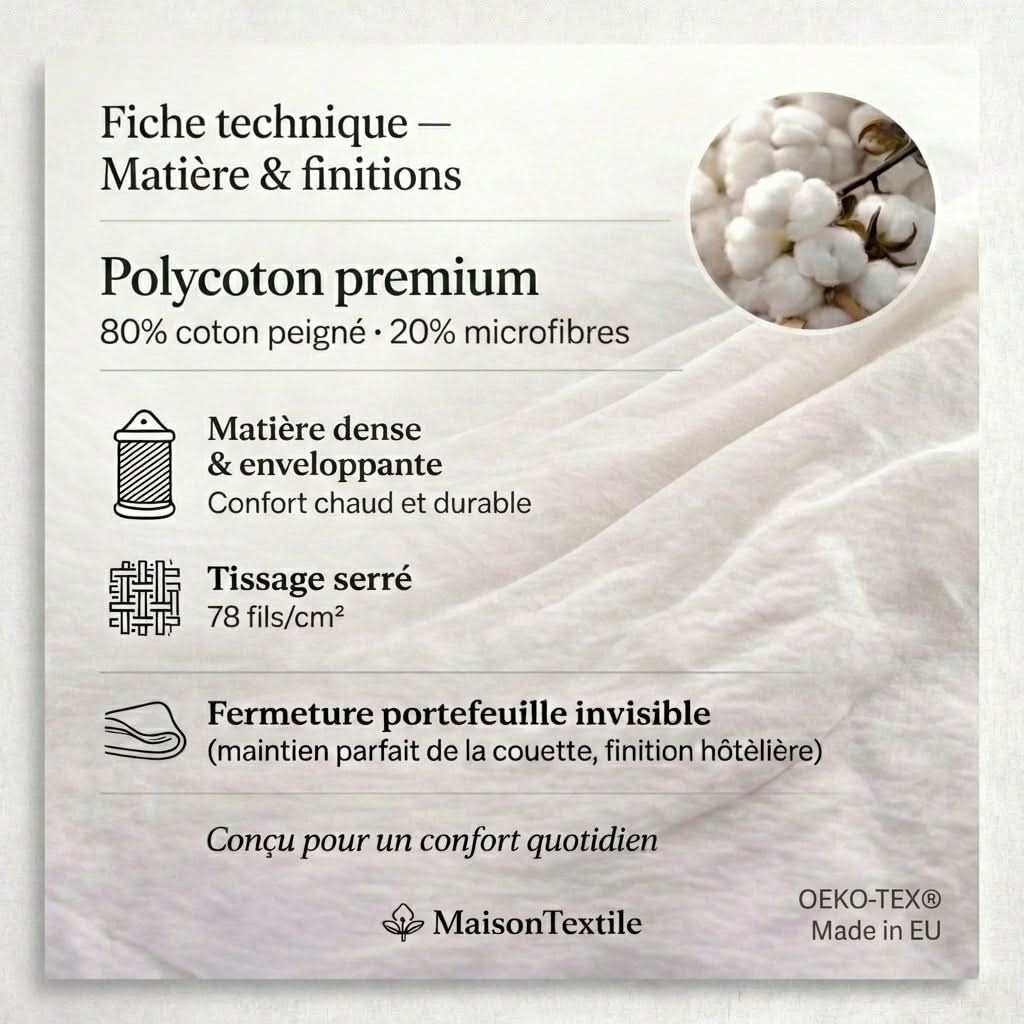 Drap plat polycoton 200 TC confortable et résistant, design épuré stars