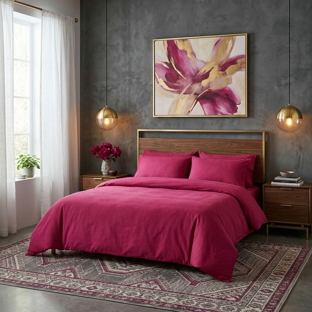 Housse de couette en percale de coton unie, douce, respirante et résistante, design épuré style hôtel.
