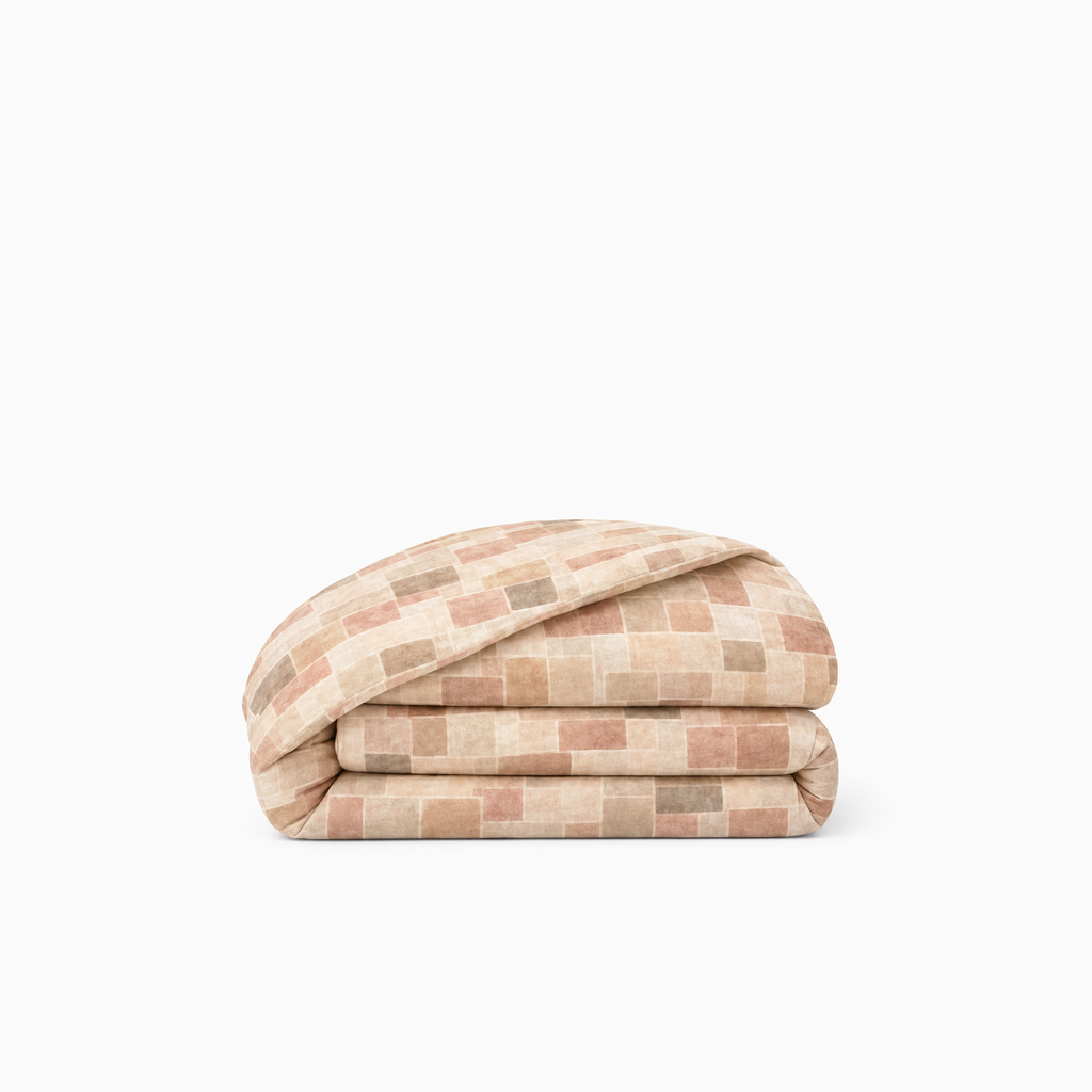 Housse de couette polycoton renforcé douce et résistante pour un confort durable
