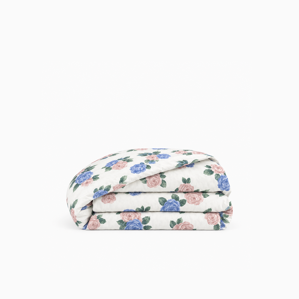 Housse de couette en percale de coton 100 fils/cm², texture lisse et fraîche, design épuré hôtelier