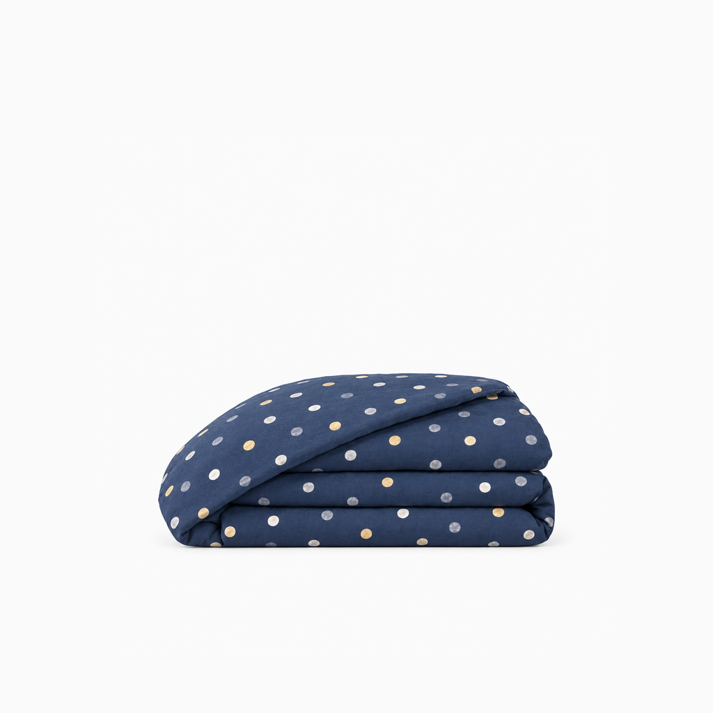 Housse de couette percale coton 100 fils/cm², élégante, respirante et durable pour literie hôtelière