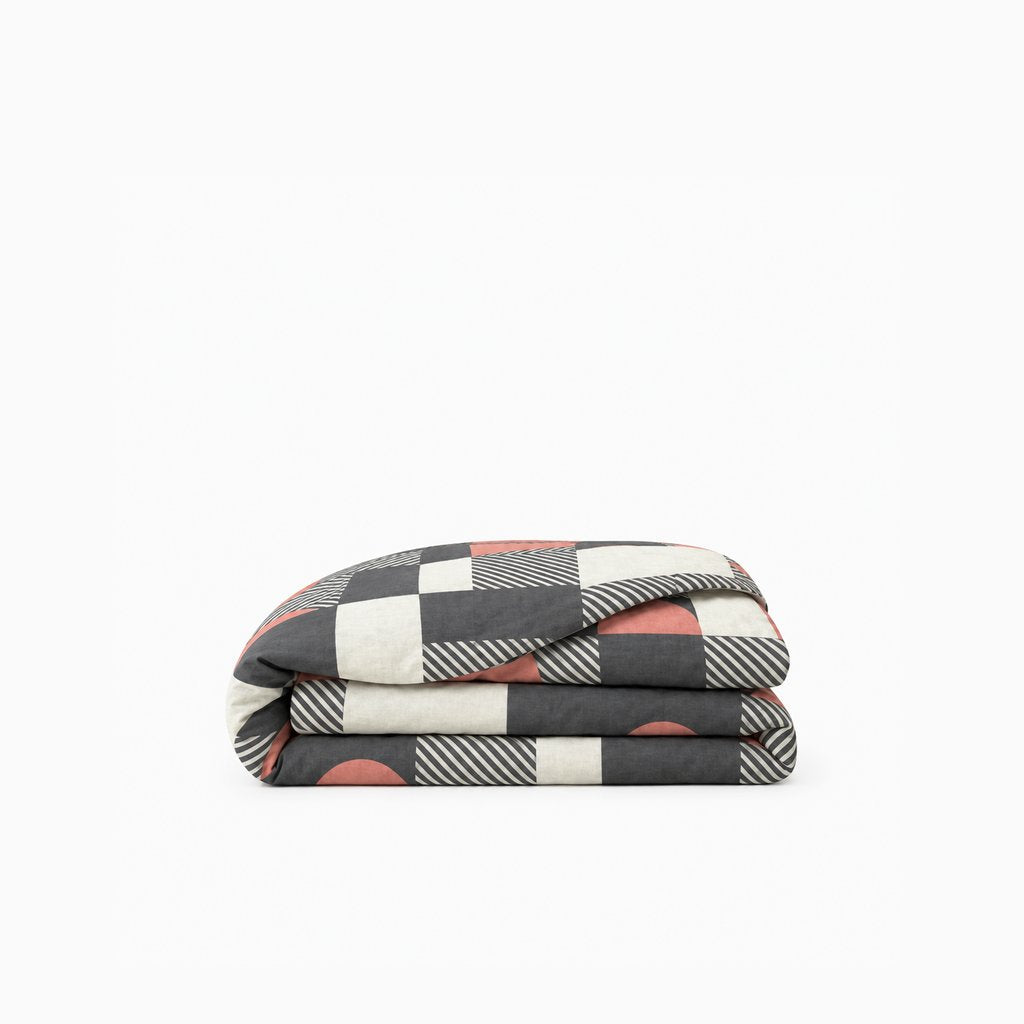 housse de couette en percale de coton 100 fils/cm² blanche élégante et respirante