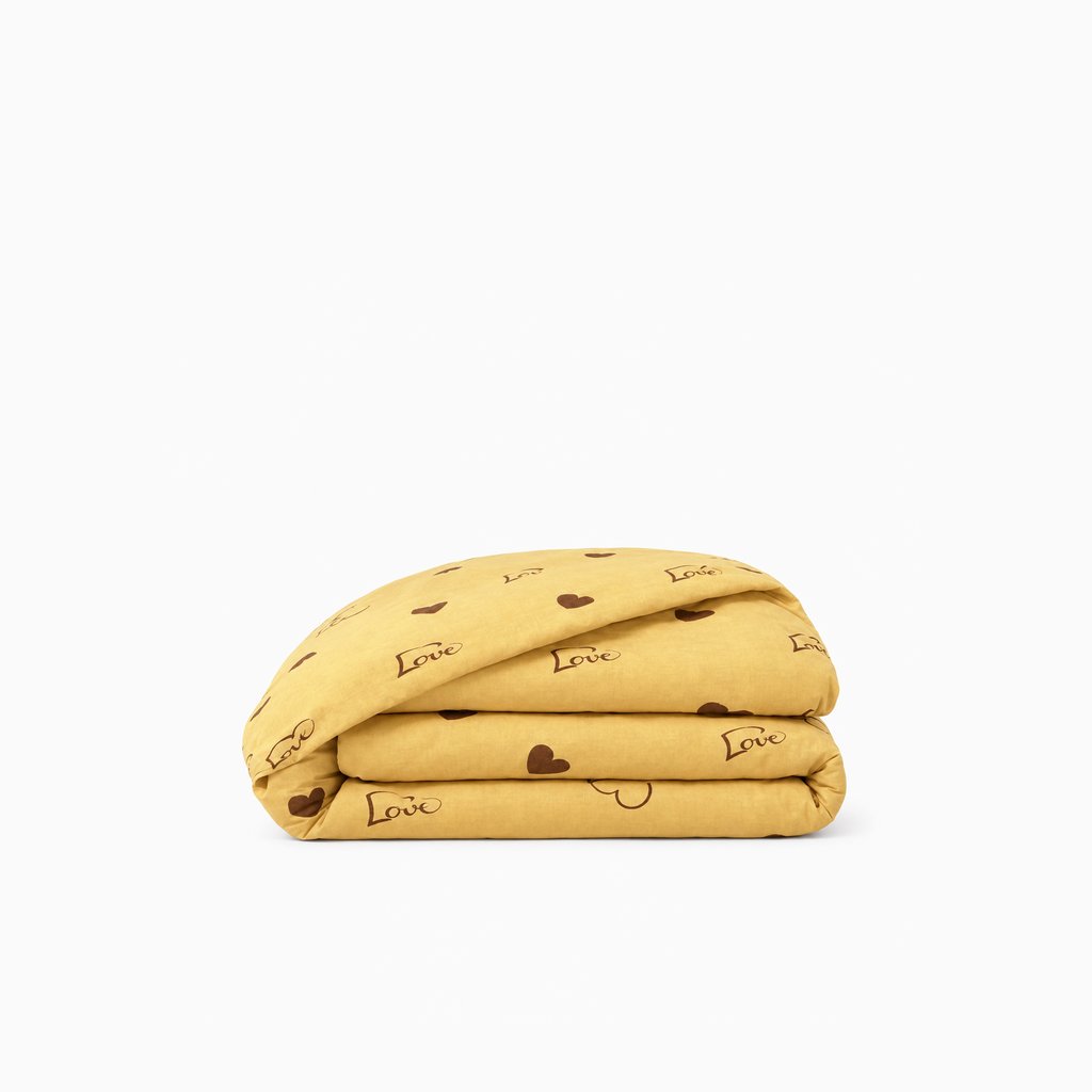 Housse de couette en percale de coton 100 fils/cm² blanche au tissage serré et finition élégante