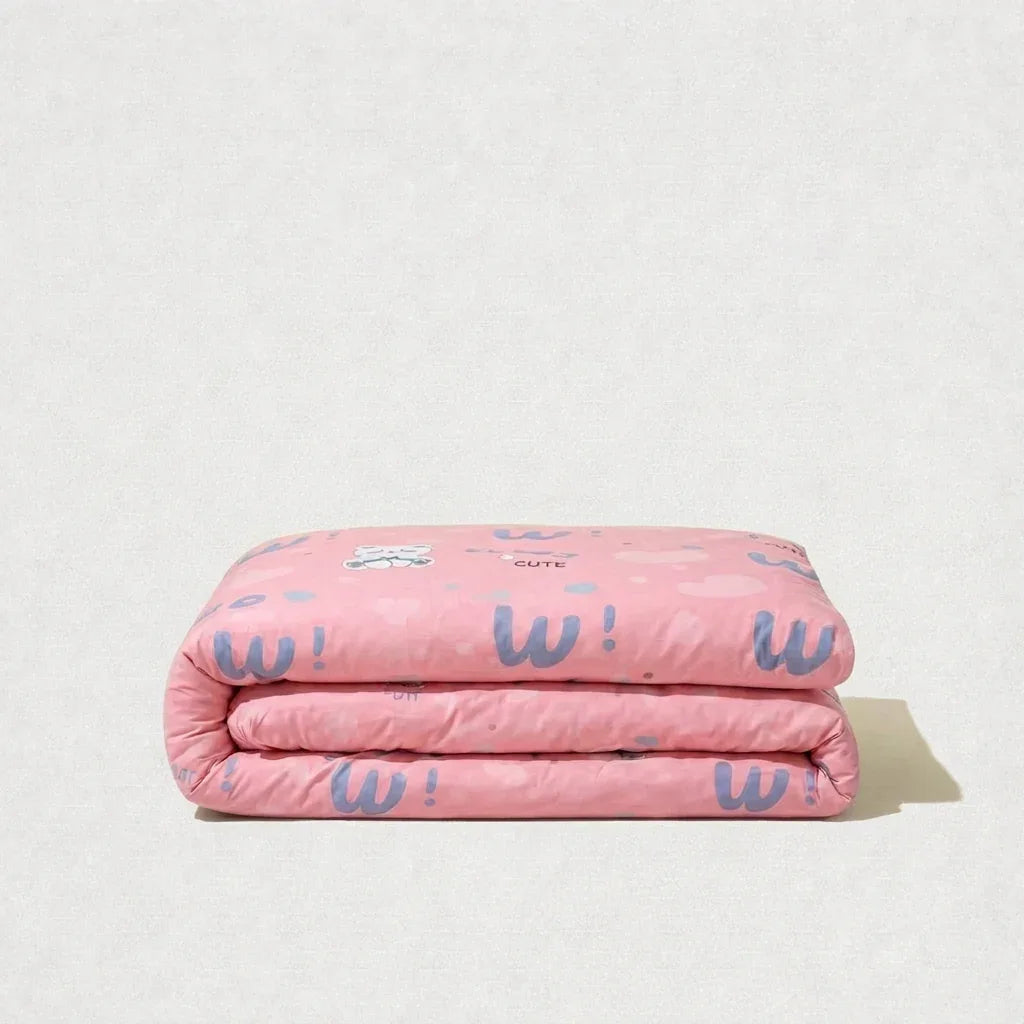 Housse de couette percale de coton - Ourson en Ourson Love Rose – Linge de lit haut de gamme - MaisonTextile