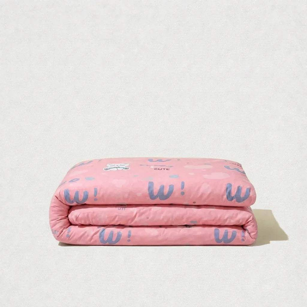 Housse de couette percale de coton - Ourson en Ourson Love Rose – Linge de lit haut de gamme - MaisonTextile
