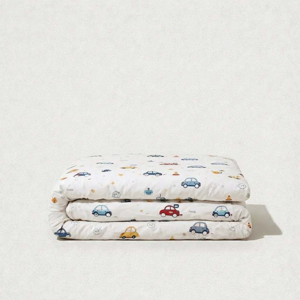 Housse de couette percale de coton - Petite en Petit Bolide – Linge de lit haut de gamme - MaisonTextile