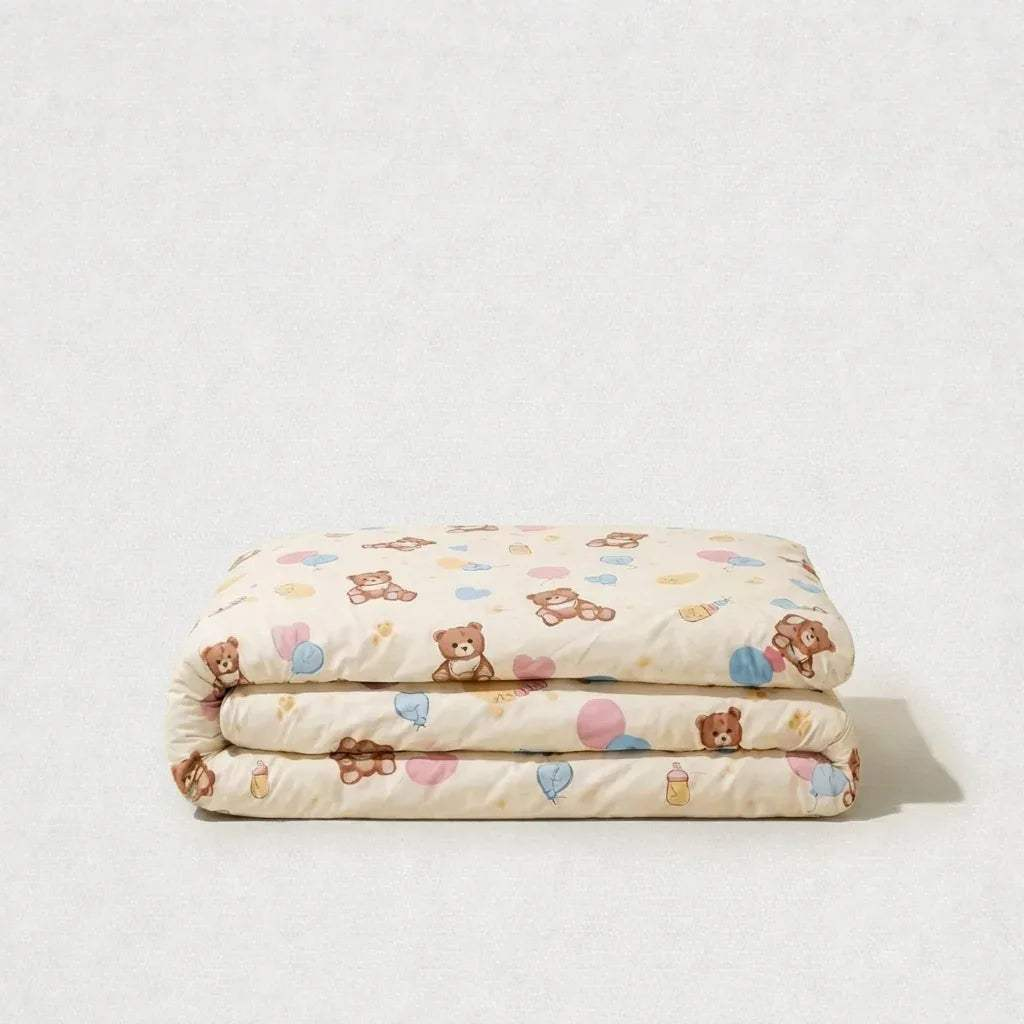 Housse de couette percale de coton - Petite en Petit Ourson – Linge de lit haut de gamme - MaisonTextile