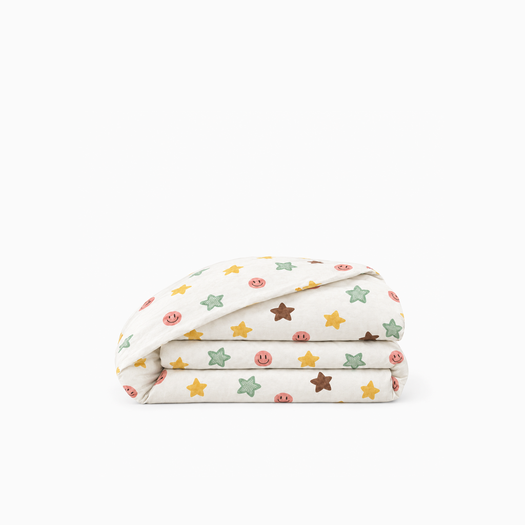 Housse de couette en percale de coton 100 fils/cm², texture lisse et respirante, style épuré hôtelier, confection européenne durable