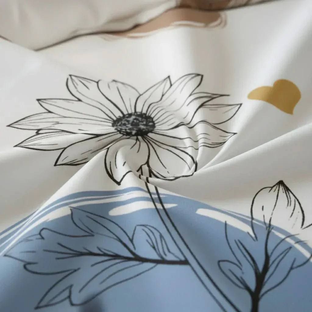 Parure en polycoton renforcé Célestia avec housse de couette et taies d'oreiller, confort et résistance.
