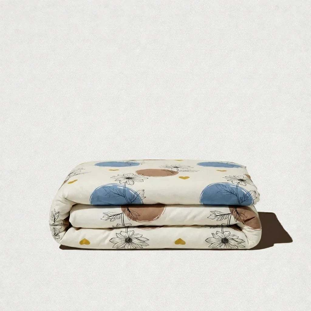 Housse de couette en polycoton renforcé doux et résistante, idéale pour un confort quotidien durable