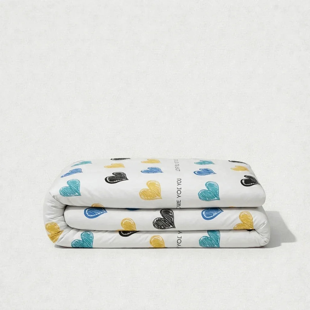 Housse de couette polycoton renforcé - Instant en Instant - Multicoeur – Linge de lit - MaisonTextile