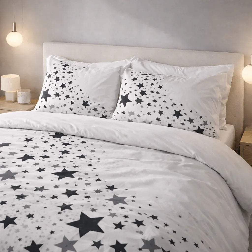 Housse de couette polycoton renforcé - Stars en Stars Eclipse – Linge de lit - MaisonTextile