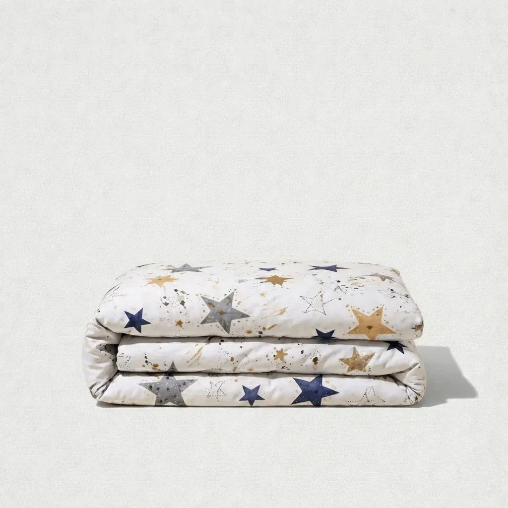 Housse de couette polycoton renforcé - Terra en Stars Céleste – Linge de lit - MaisonTextile