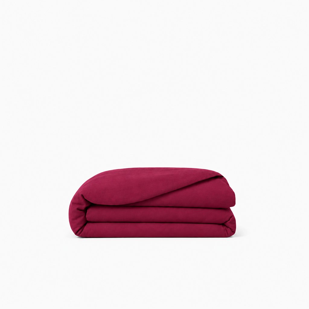 Housse de couette en percale de coton unie, élégante et respirante, finition mate et texture lisse, confection européenne durable