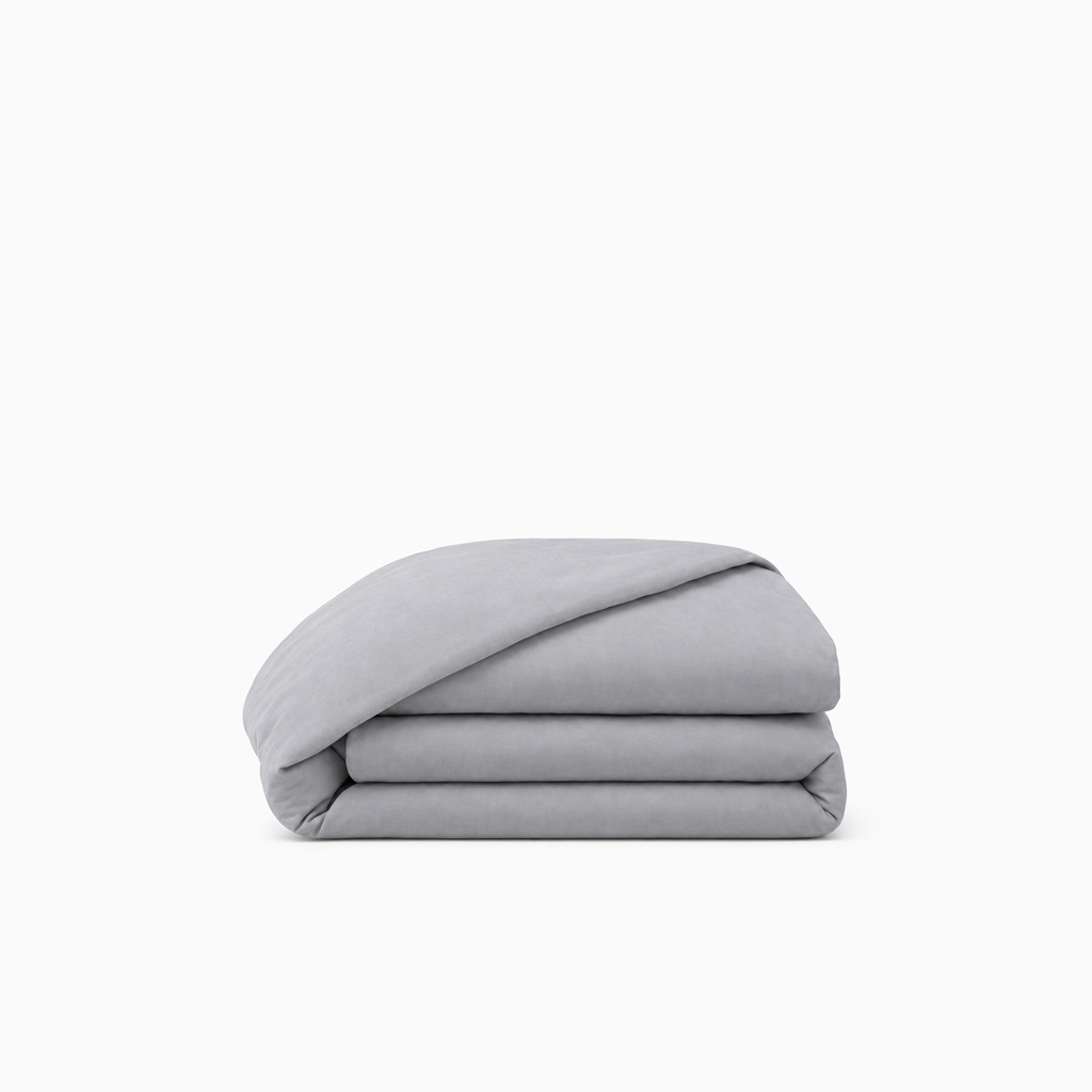 Housse de couette en percale de coton unie, élégante et respirante, tissage serré, finition européenne