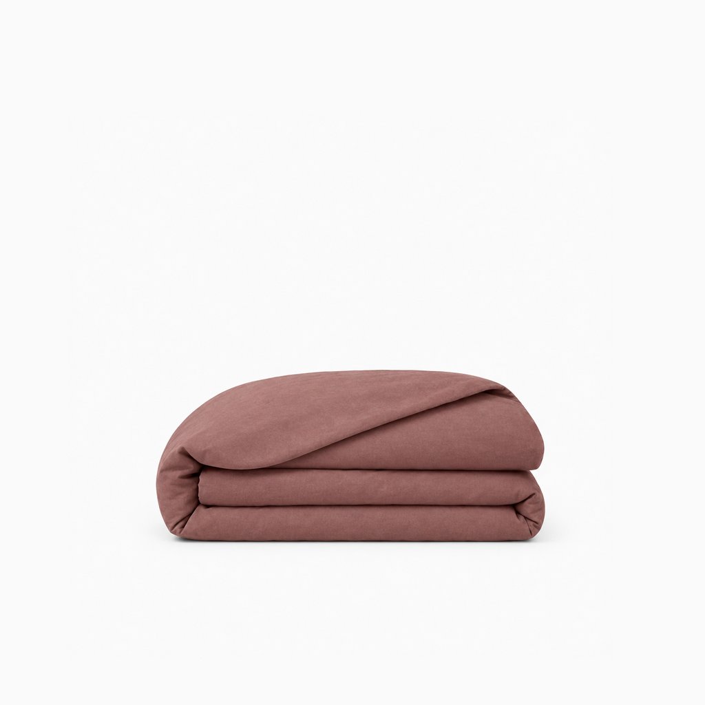 Housse de couette en percale de coton unie, élégante et respirante, finition mate et durable