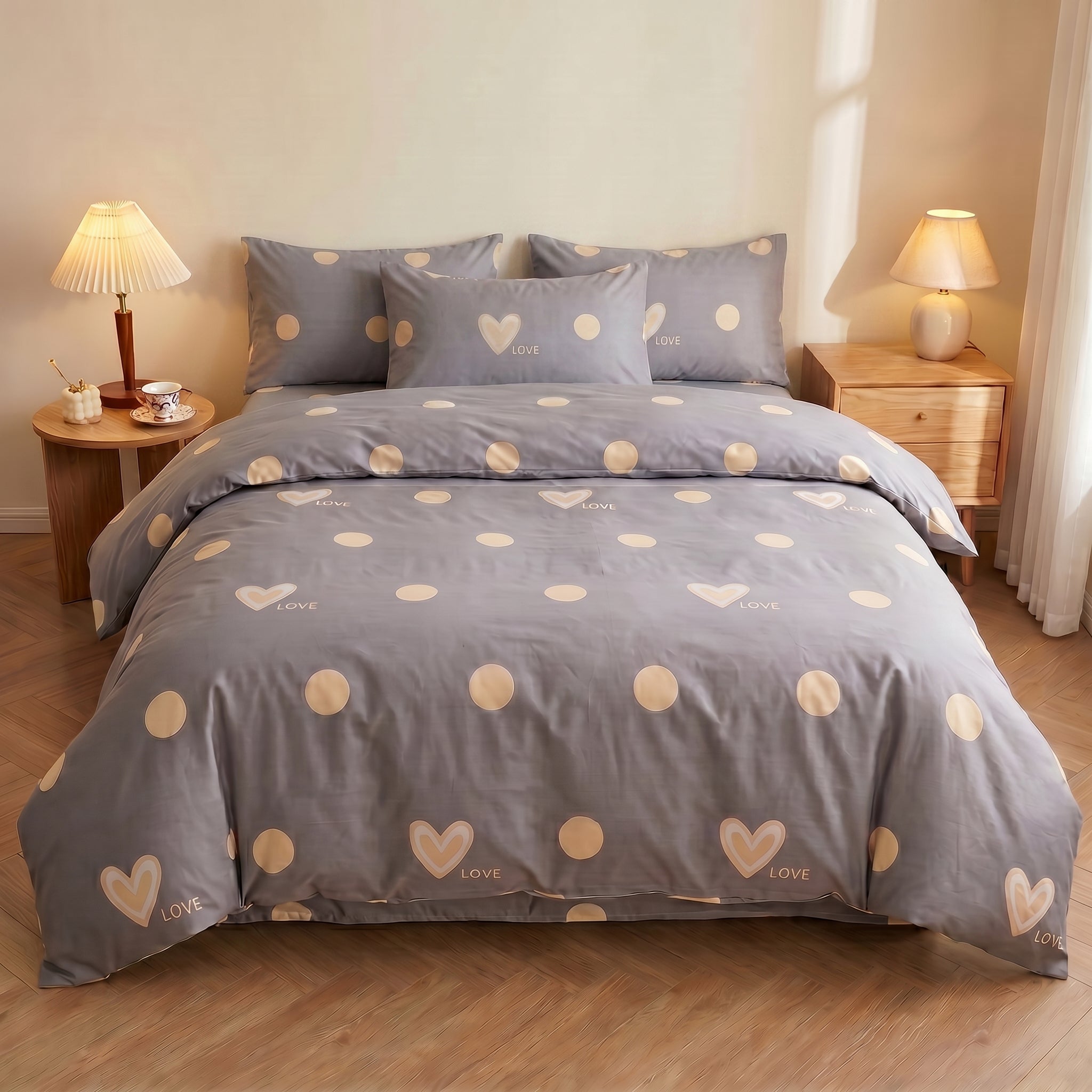 Parure en percale de coton 100 fils/cm², housse de couette blanche élégante avec taies d’oreiller assorties, texture lisse et respirante.