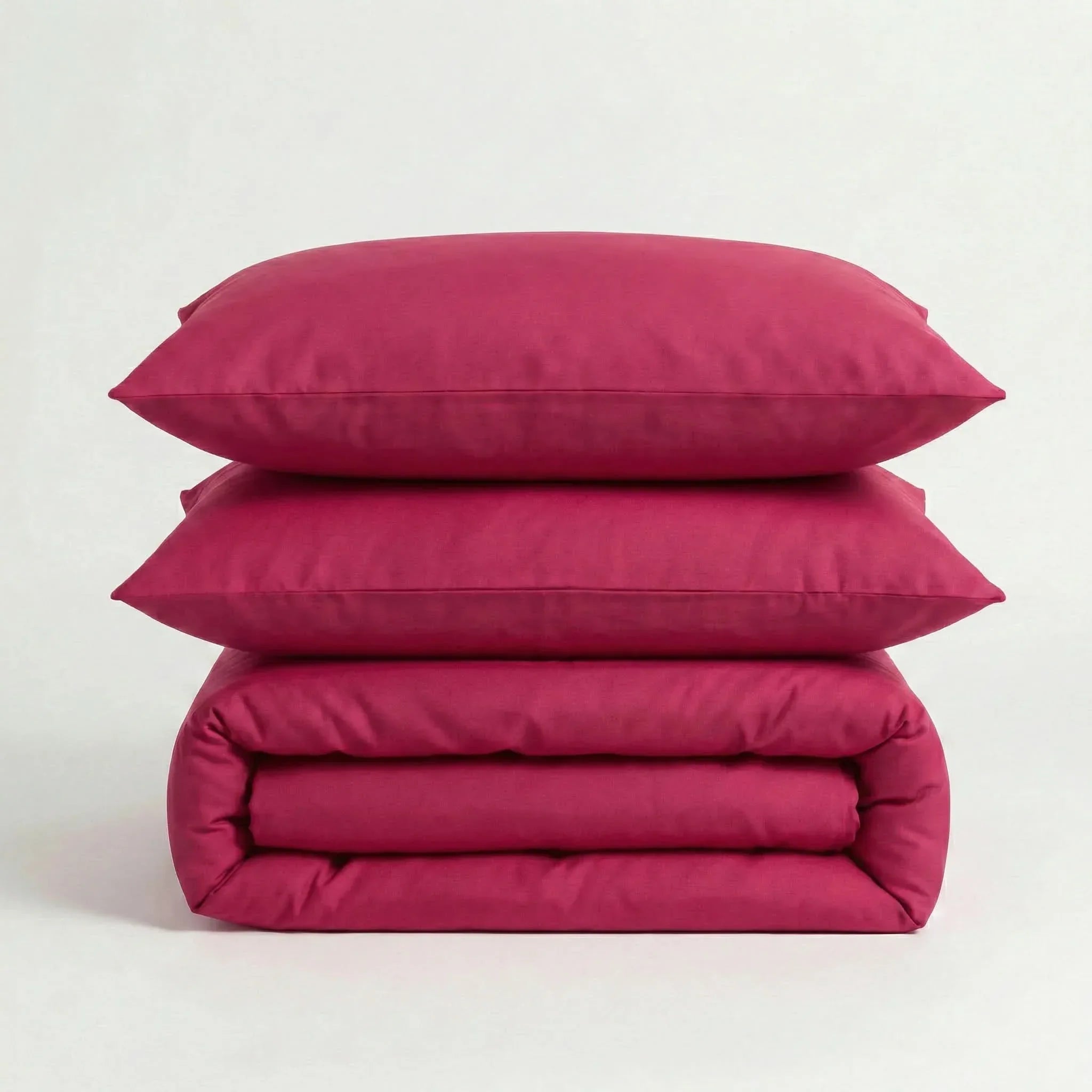 Parure en percale de coton unie, housse de couette et taies d’oreiller, texture lisse et élégante, qualité durable européenne