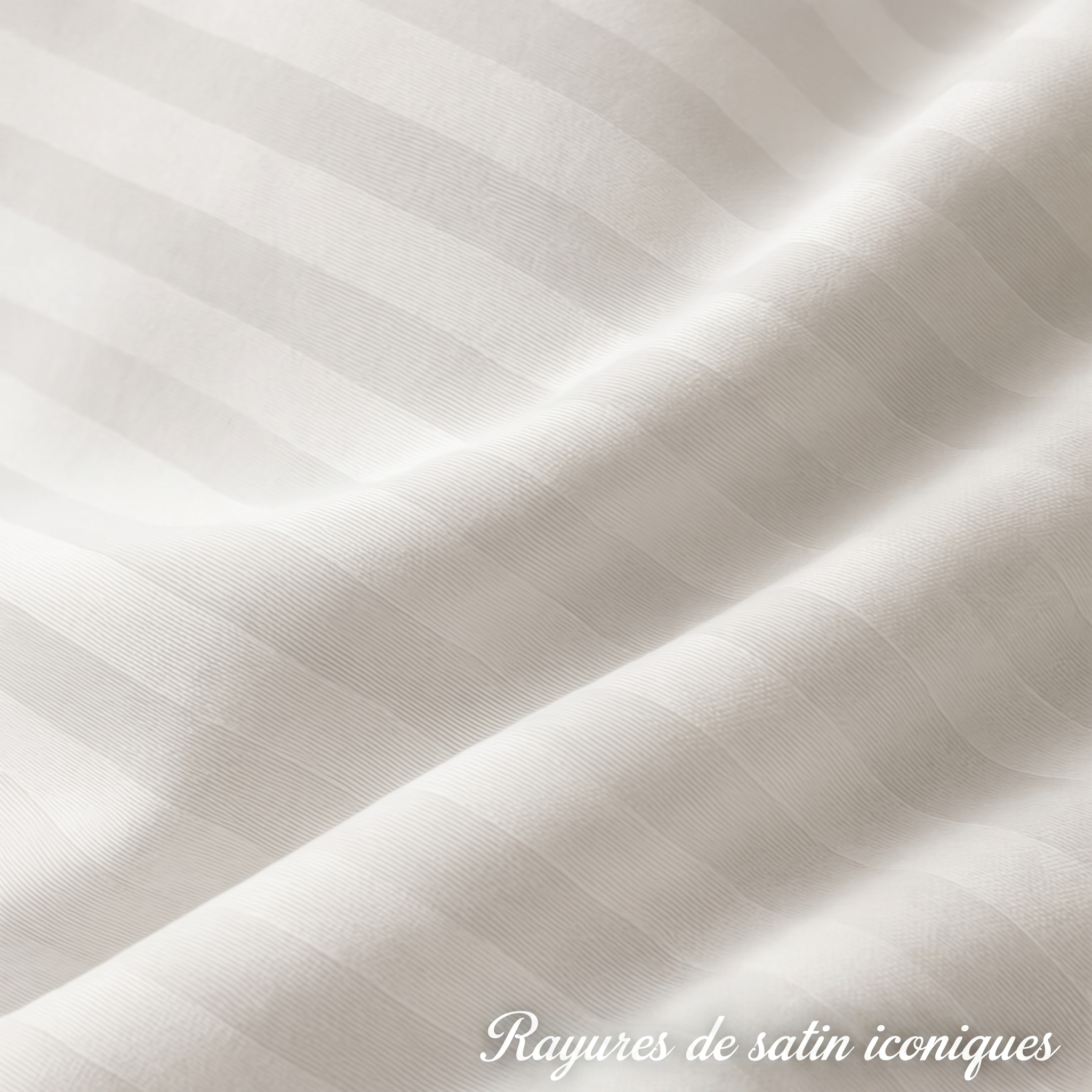 Housse de couette en satin de coton à rayures élégantes, douce et soyeuse