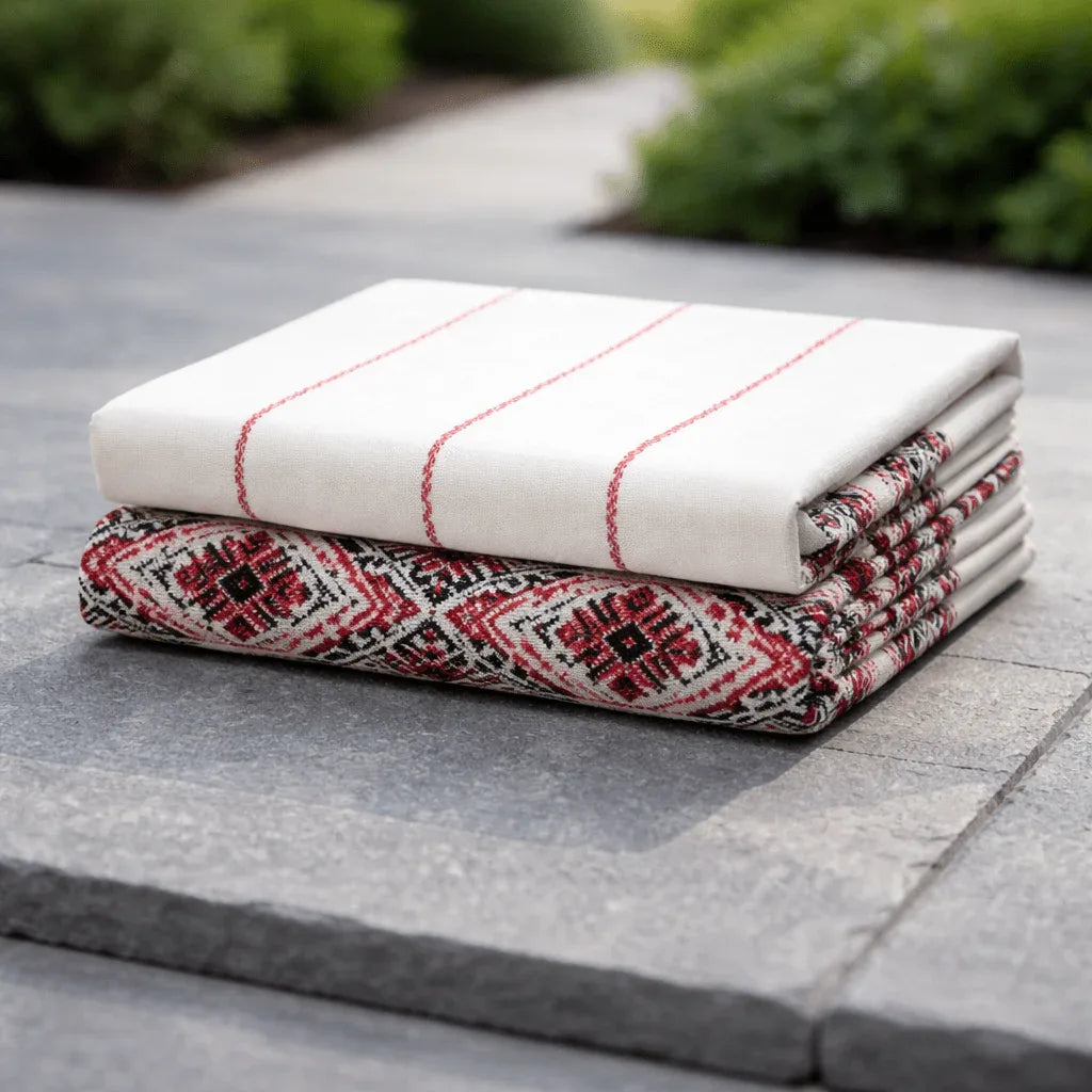 Nappe de Table en Coton – Motifs Traditionnels en 150x200 (4–6 personnes) – - MaisonTextile