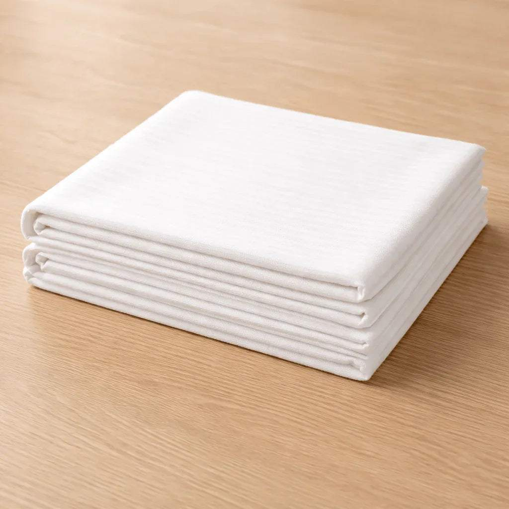 Nappe de Table satin de coton – Rayures Satinées deluxe en Blanc Neige – - MaisonTextile