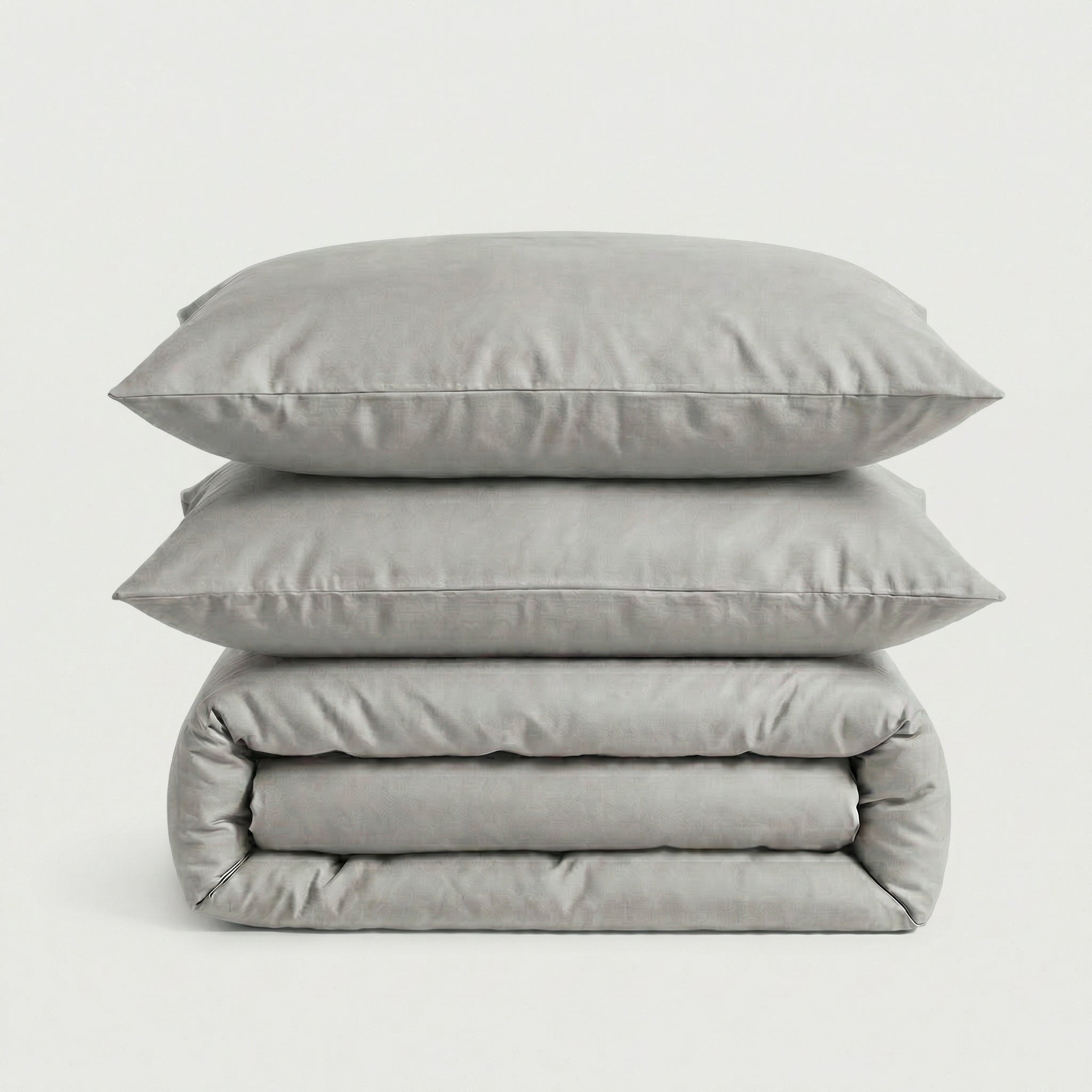 Parure en percale de coton unie avec housse de couette et taies d’oreiller, texture lisse et durable, finition élégante et respirante
