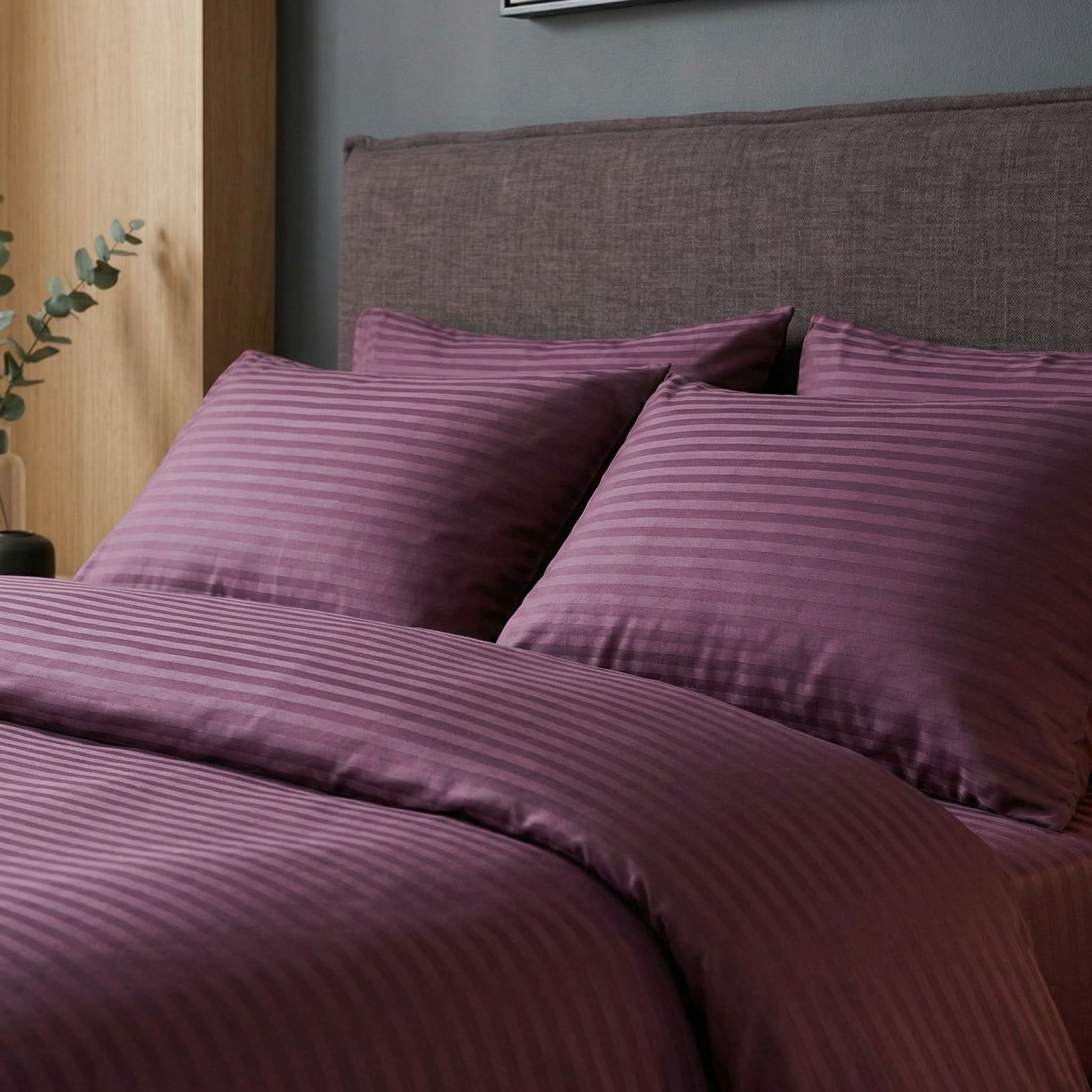 Parure en satin de coton premium – Rayures satinées