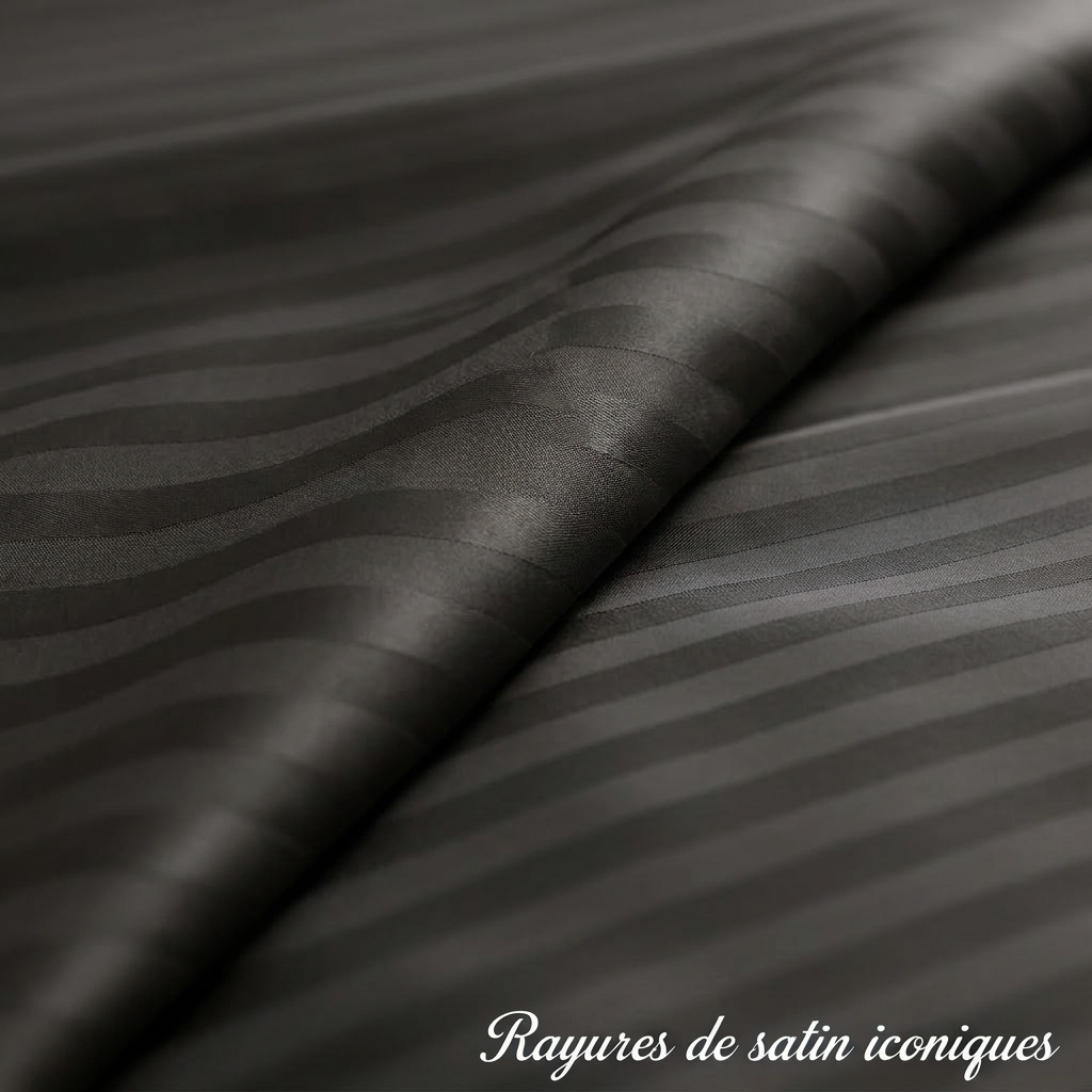 Parure en satin de coton premium – Rayures satinées