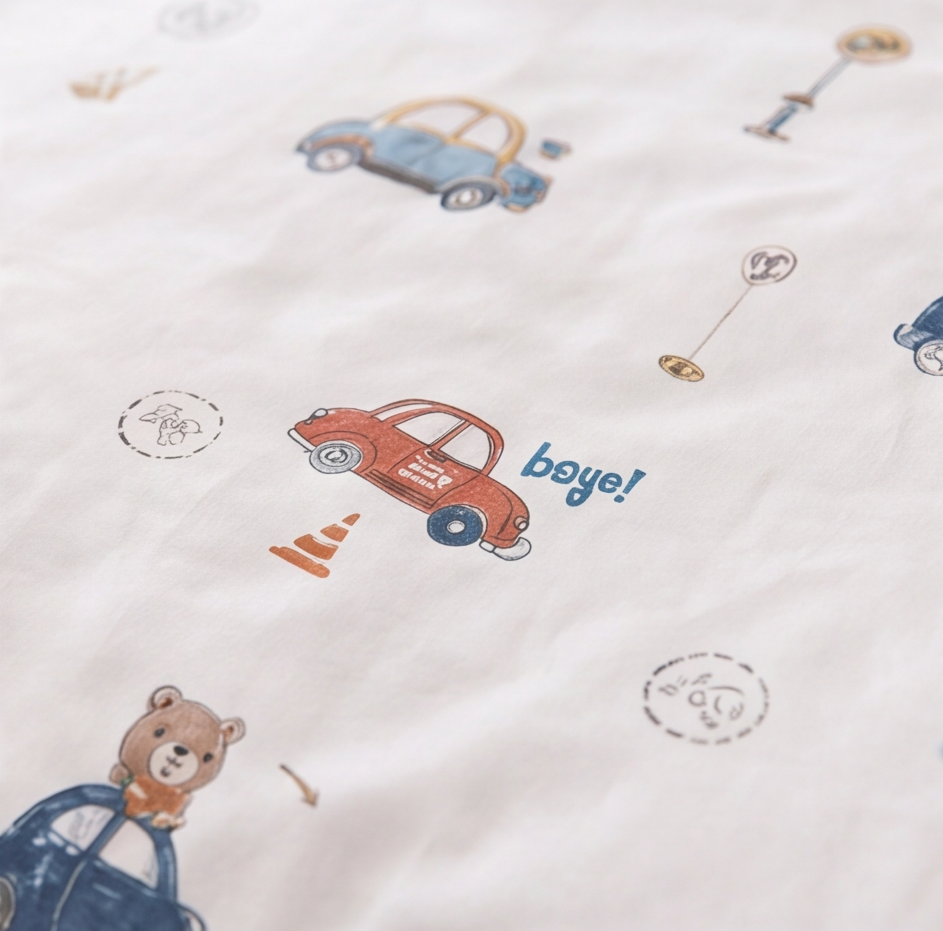 Parure de lit enfant Vroum, zoom texture - Maison Textile