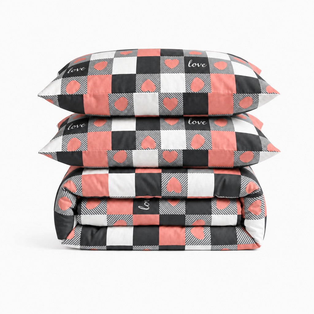Parure en percale de coton Love City – détail zoom qualité haut de gamme