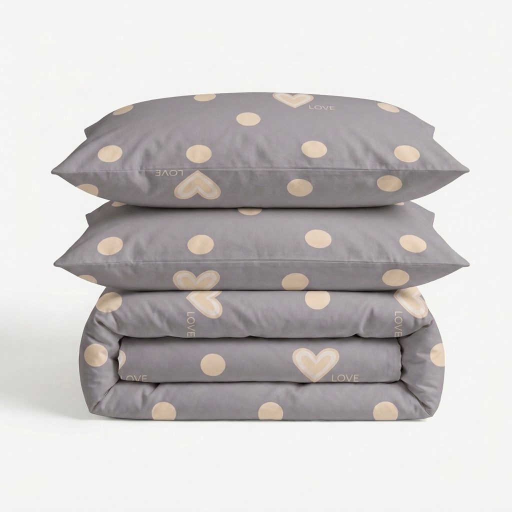 Parure en percale de coton Love Perle – ambiance chambre cocon
