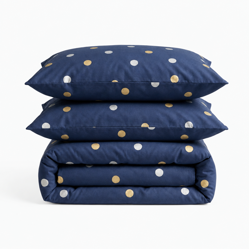 Parure en percale de coton Nuance Céleste – packshot ensemble Maison Textile