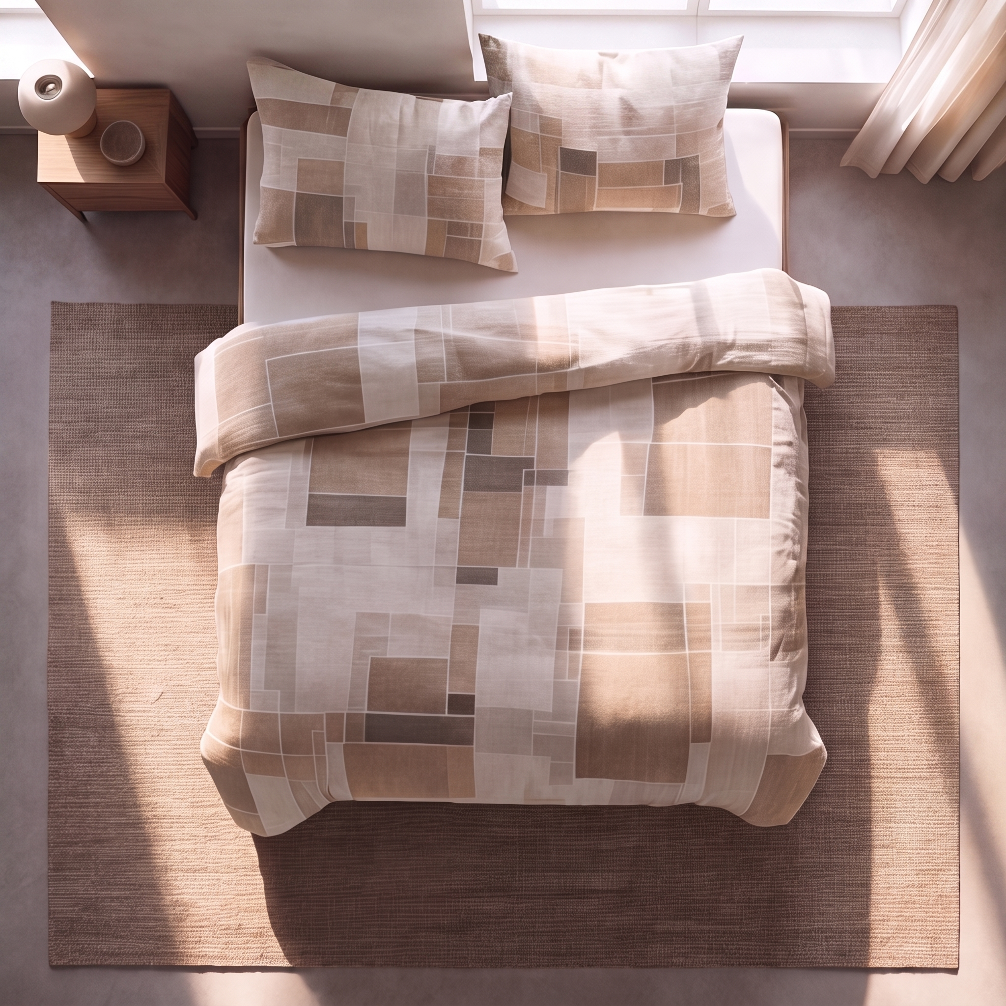parure en polycoton renforcé avec housse de couette et taies d’oreiller, textile confortable et durable