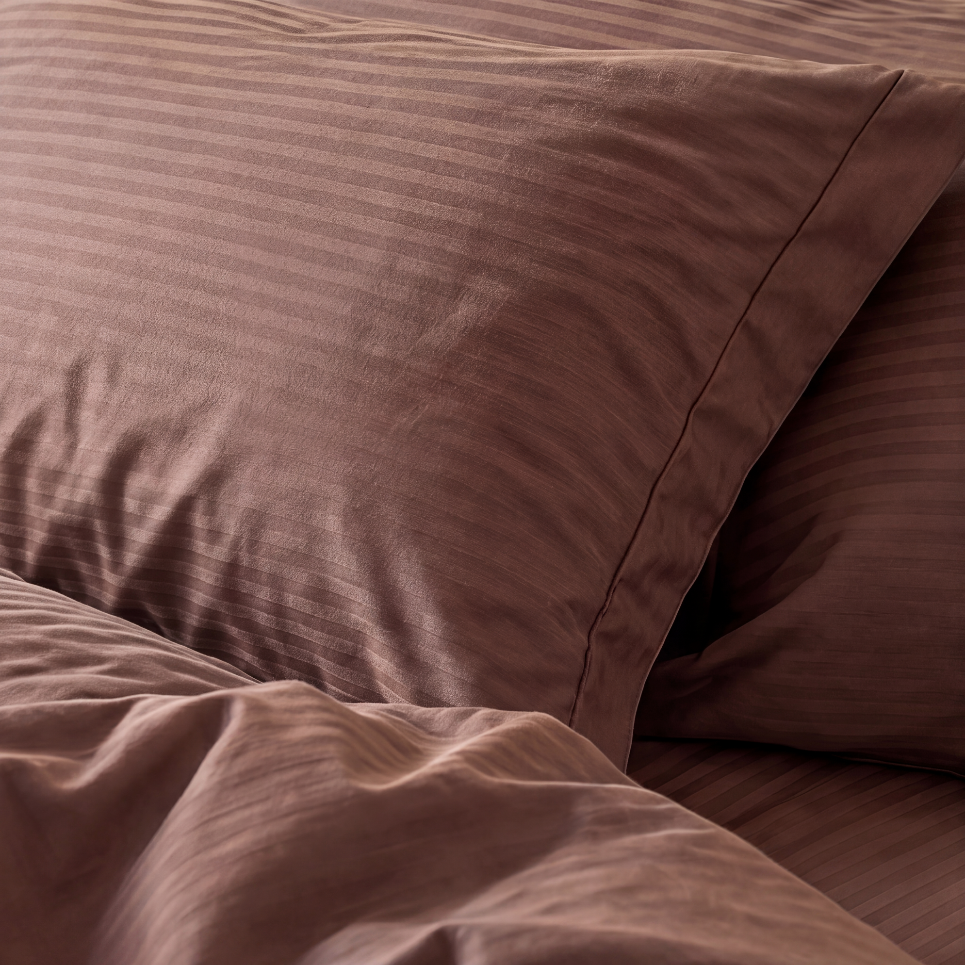 Parure de lit satin premium - Rayures Élégantes