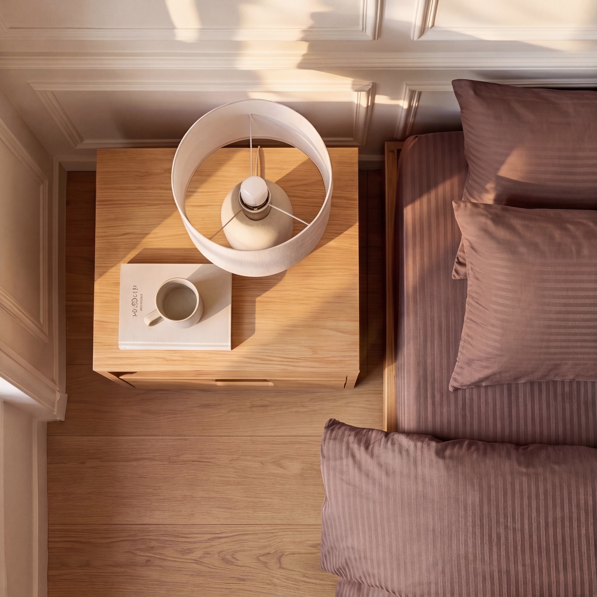 Parure de lit satin premium - Rayures Élégantes