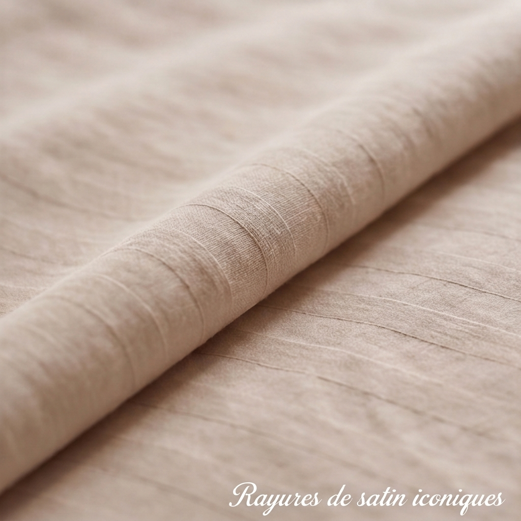 Housse de couette en satin de coton rayée élégante et douce, finition satinée lumineuse