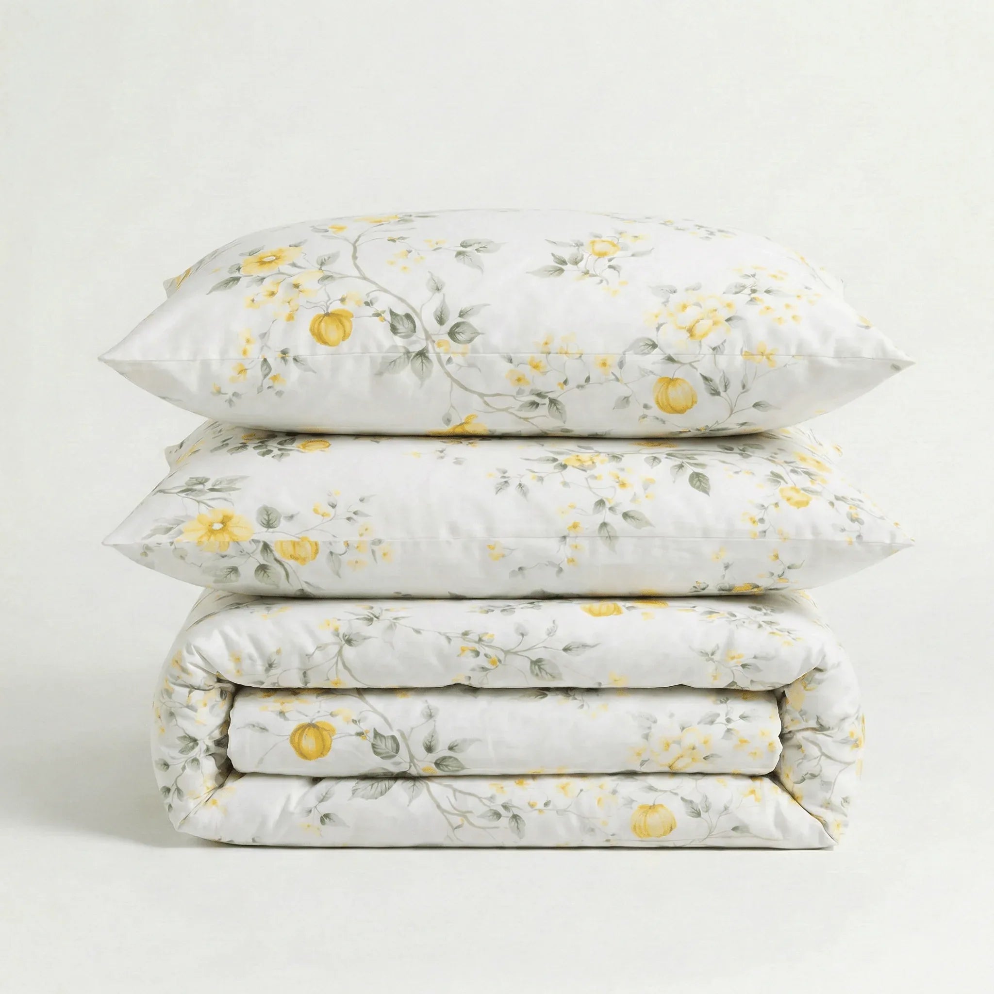 Parure en percale de coton - Jardin en Jardin Citronnier – Linge de lit haut de gamme - MaisonTextile