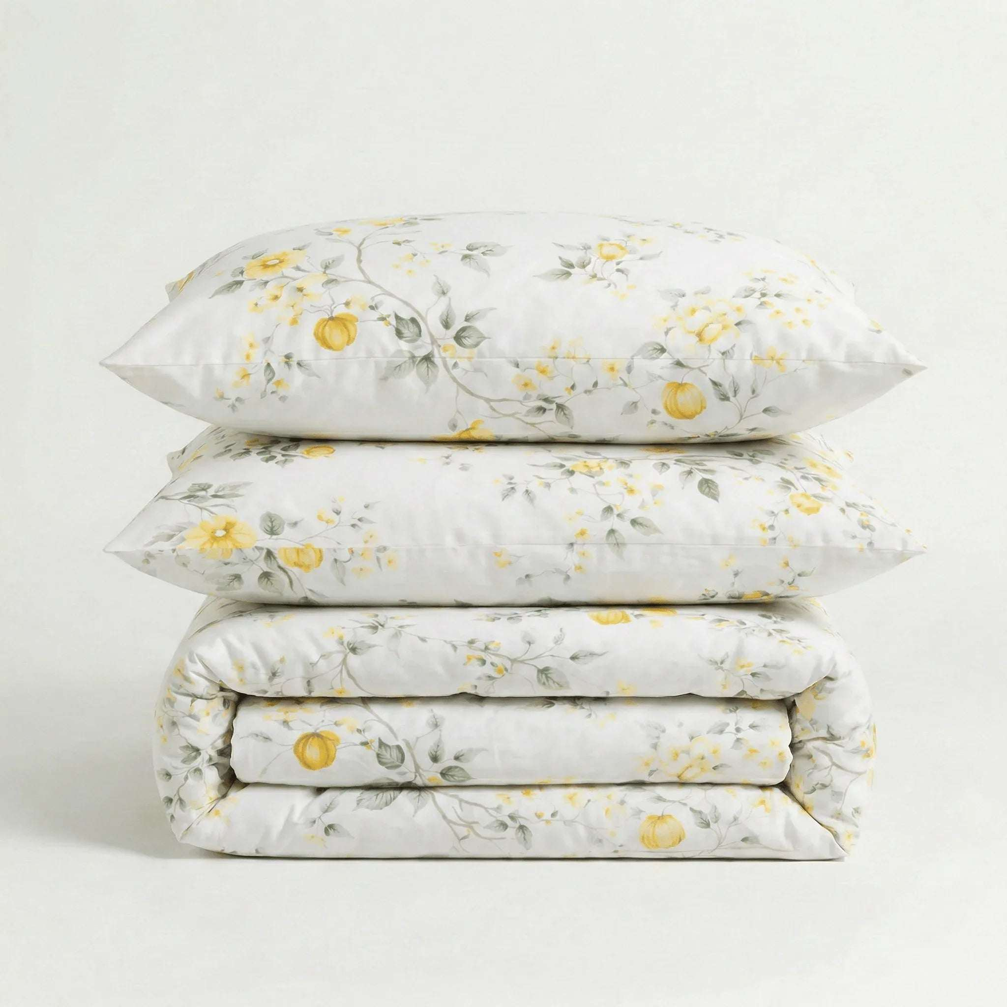Parure en percale de coton - Jardin en Jardin Citronnier – Linge de lit haut de gamme - MaisonTextile