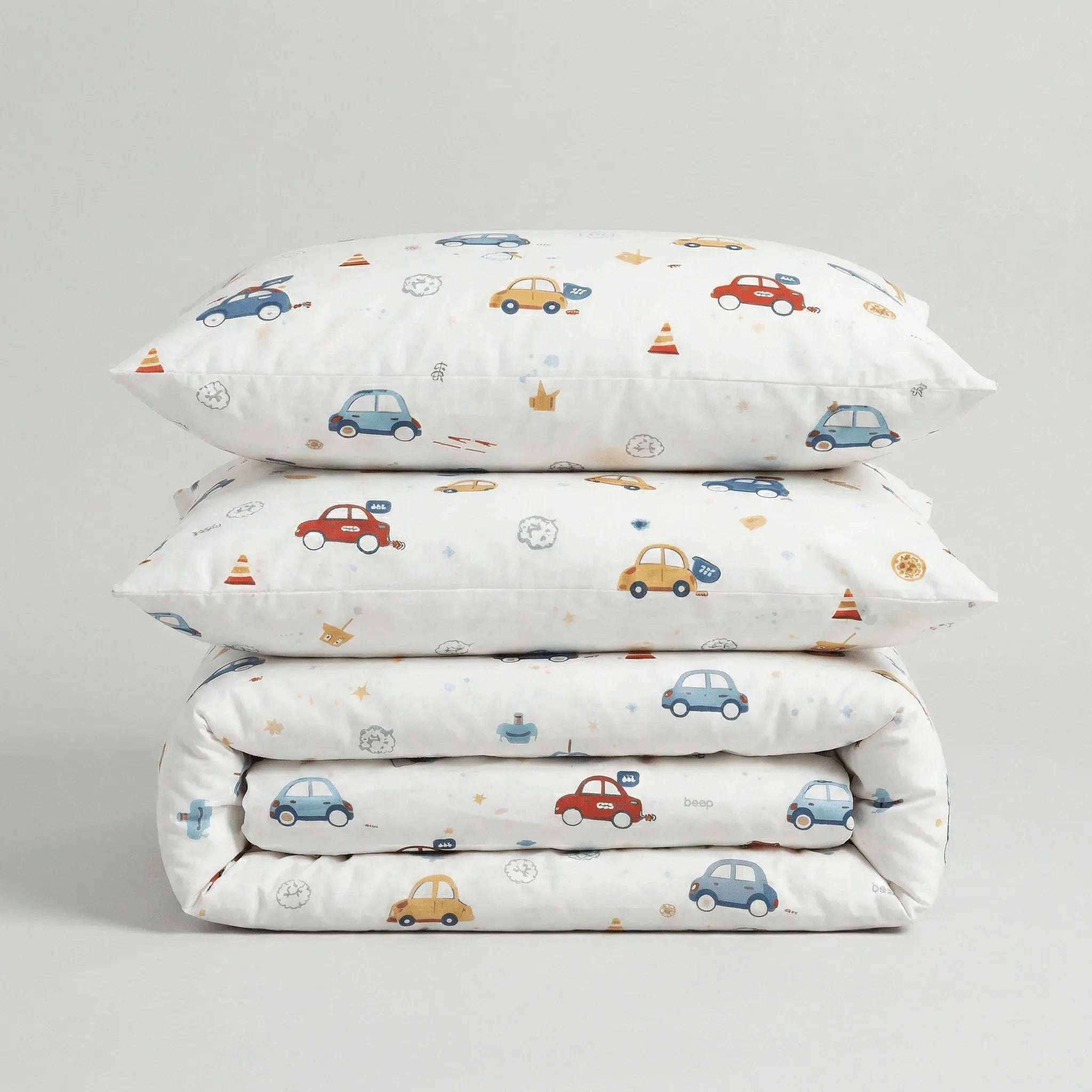 Parure en percale de coton - Petite en Petit Bolide – Linge de lit haut de gamme - MaisonTextile