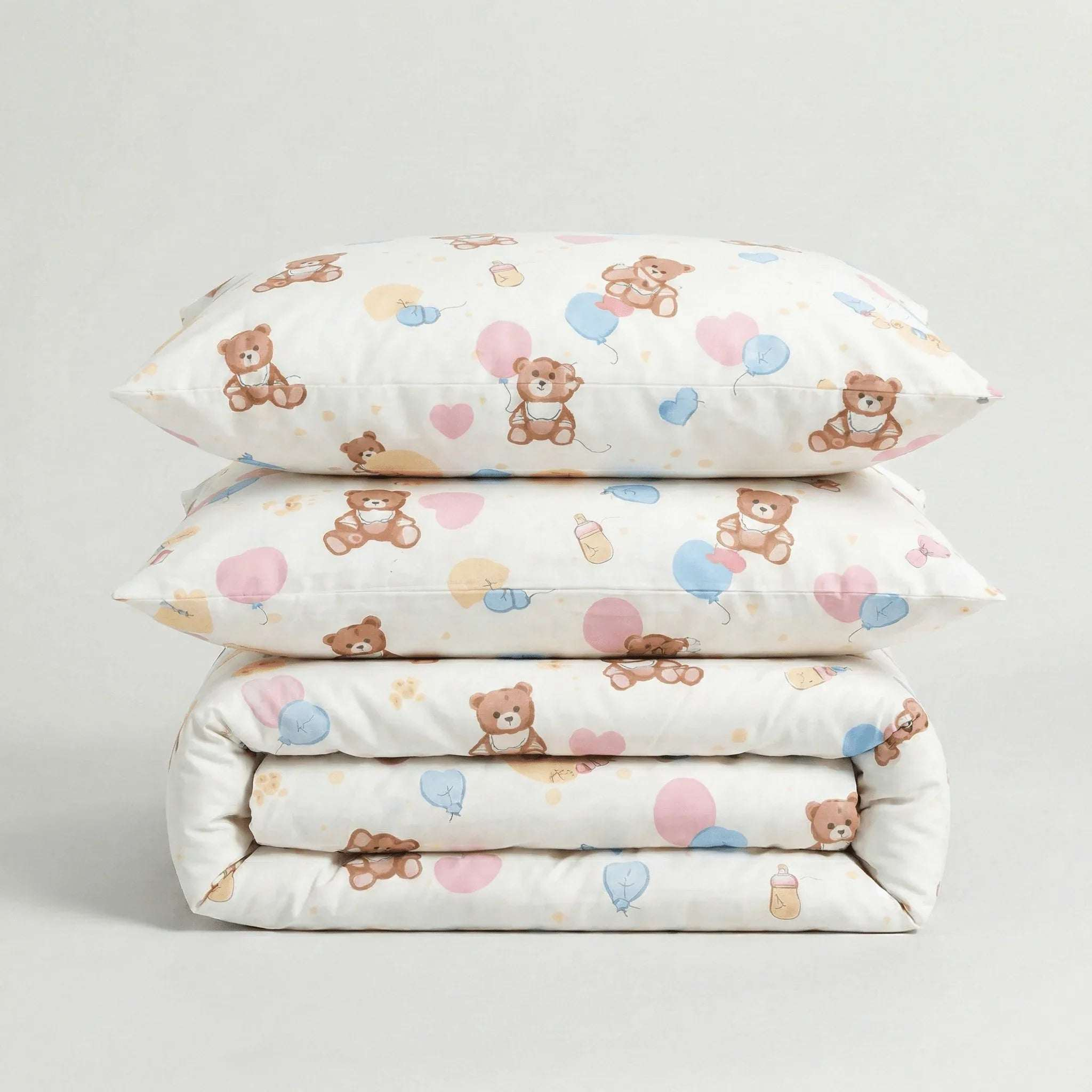 Parure en percale de coton - Petite en Petit Ourson – Linge de lit haut de gamme - MaisonTextile