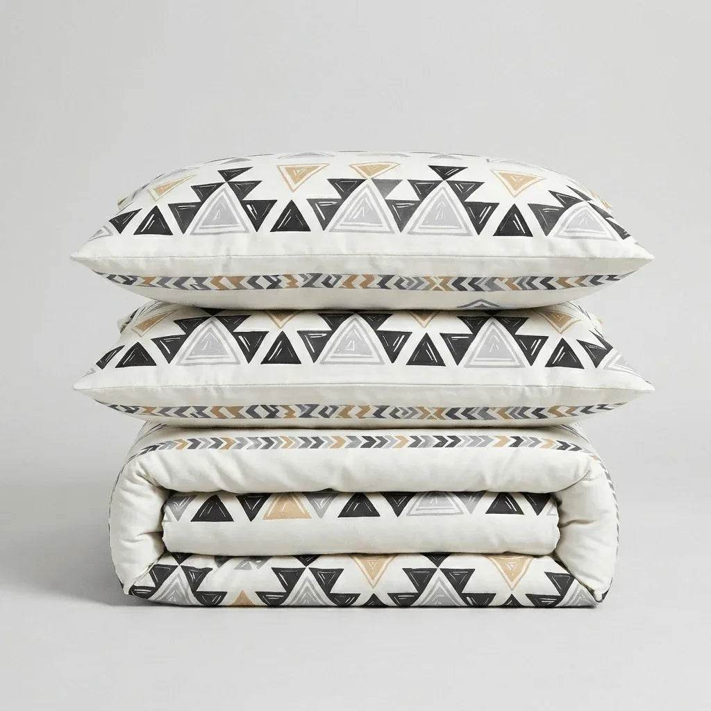 Parure en polycoton renforcé Graphica avec housse de couette et taies d'oreiller assorties, tissu confortable et résistant