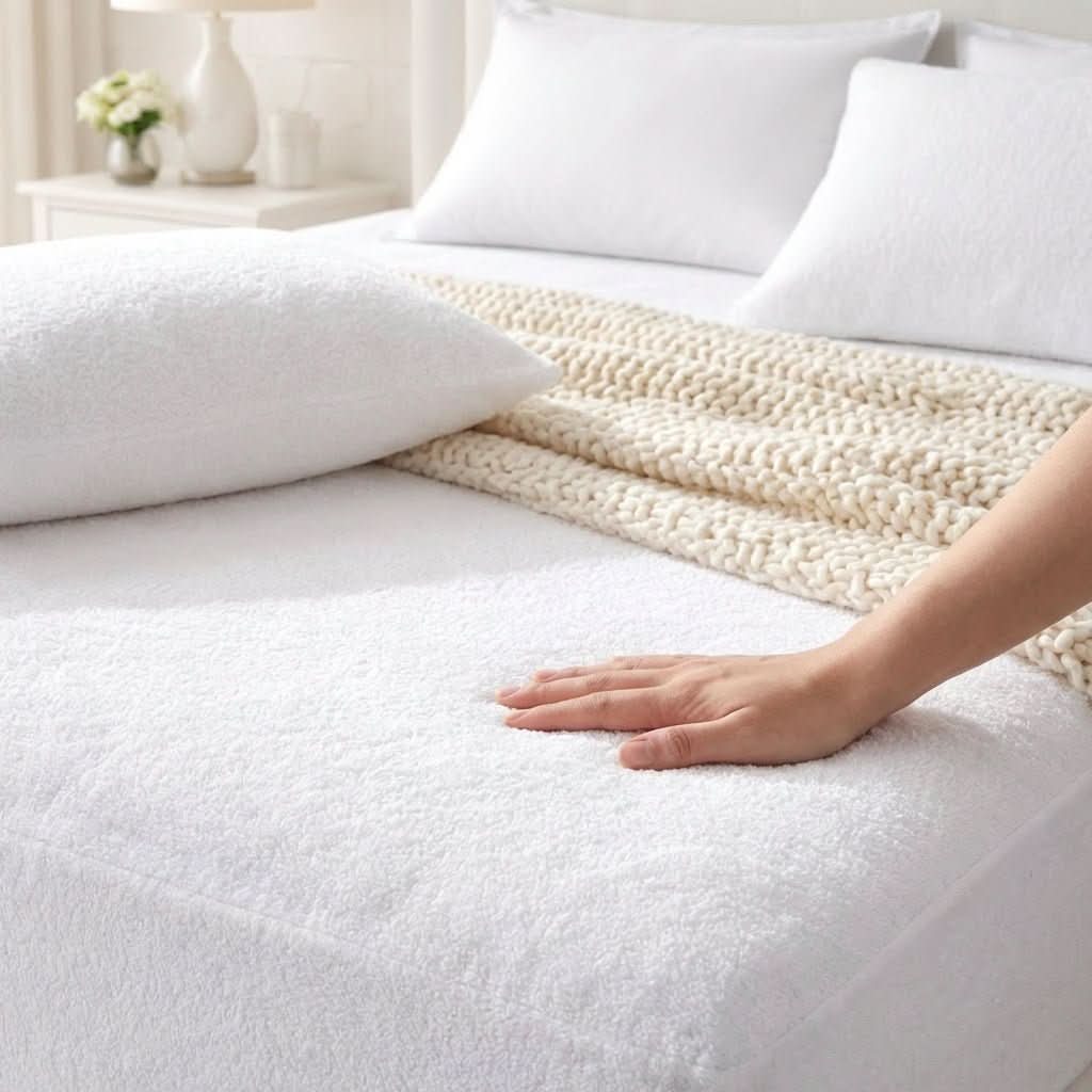 Protège - Matelas Imperméable en Éponge Bouclette - Respirant en 90x200 – - MaisonTextile