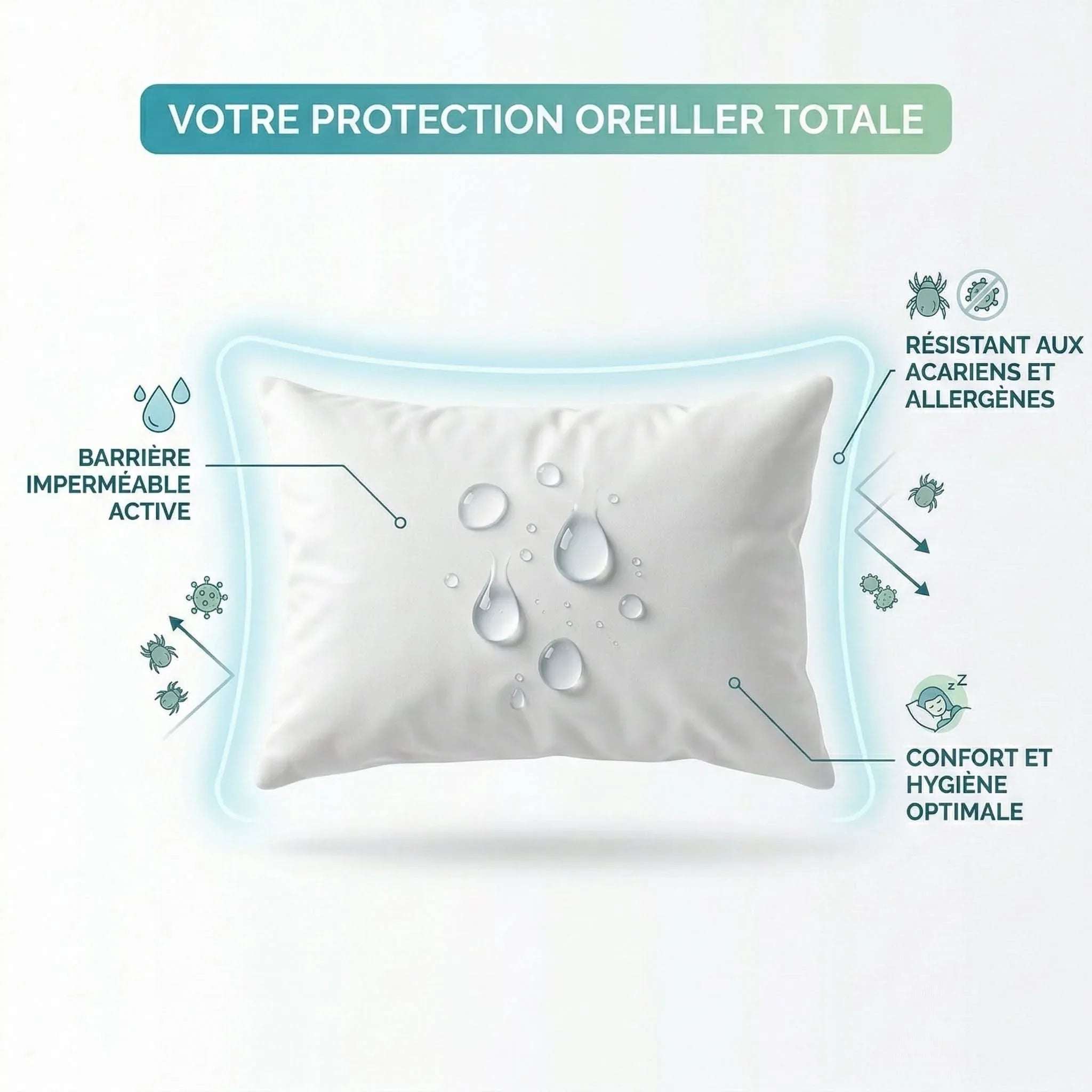 Protège - Oreiller Imperméable en 40x40 – - MaisonTextile