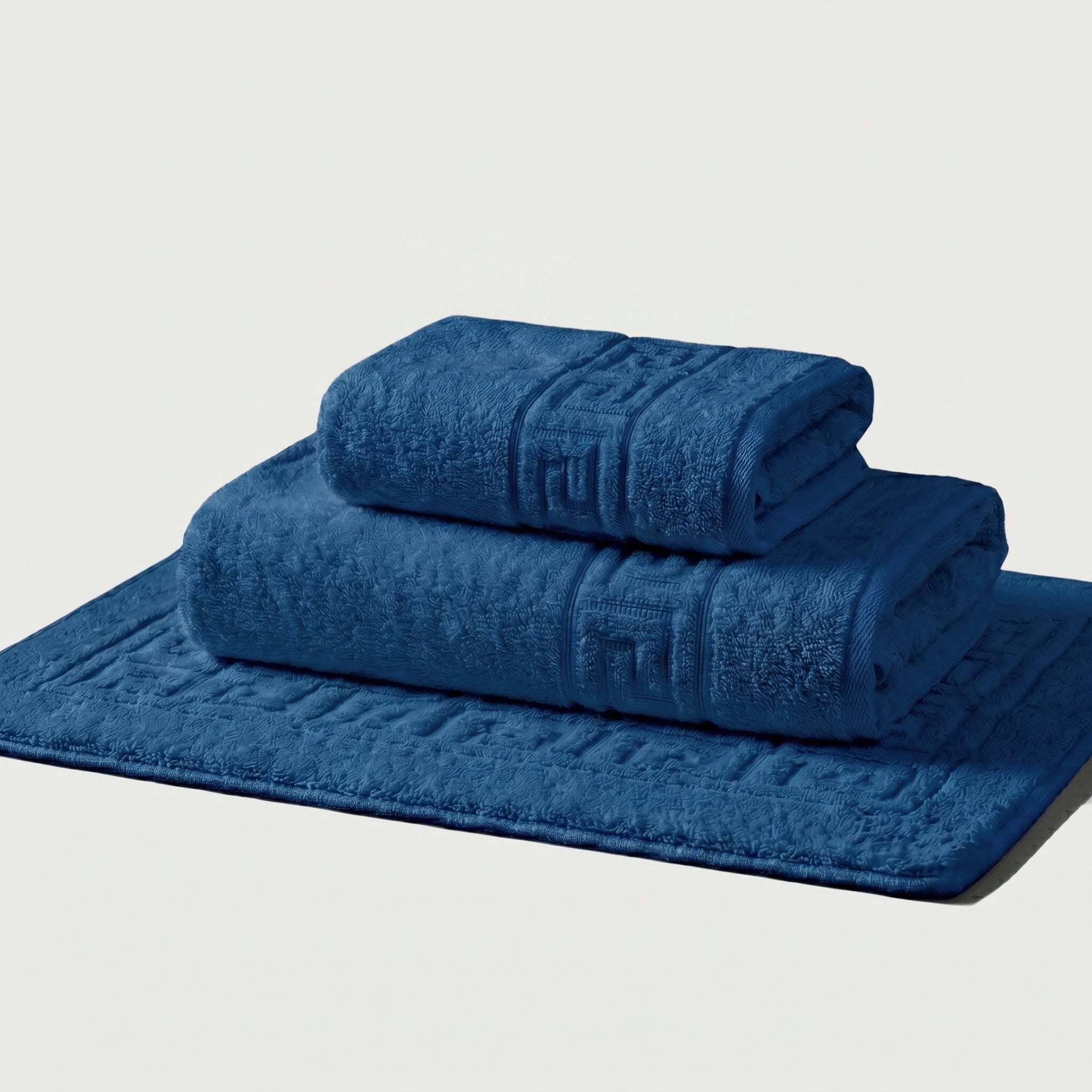 Serviettes de bain 100 % Coton en Bleu King – - MaisonTextile