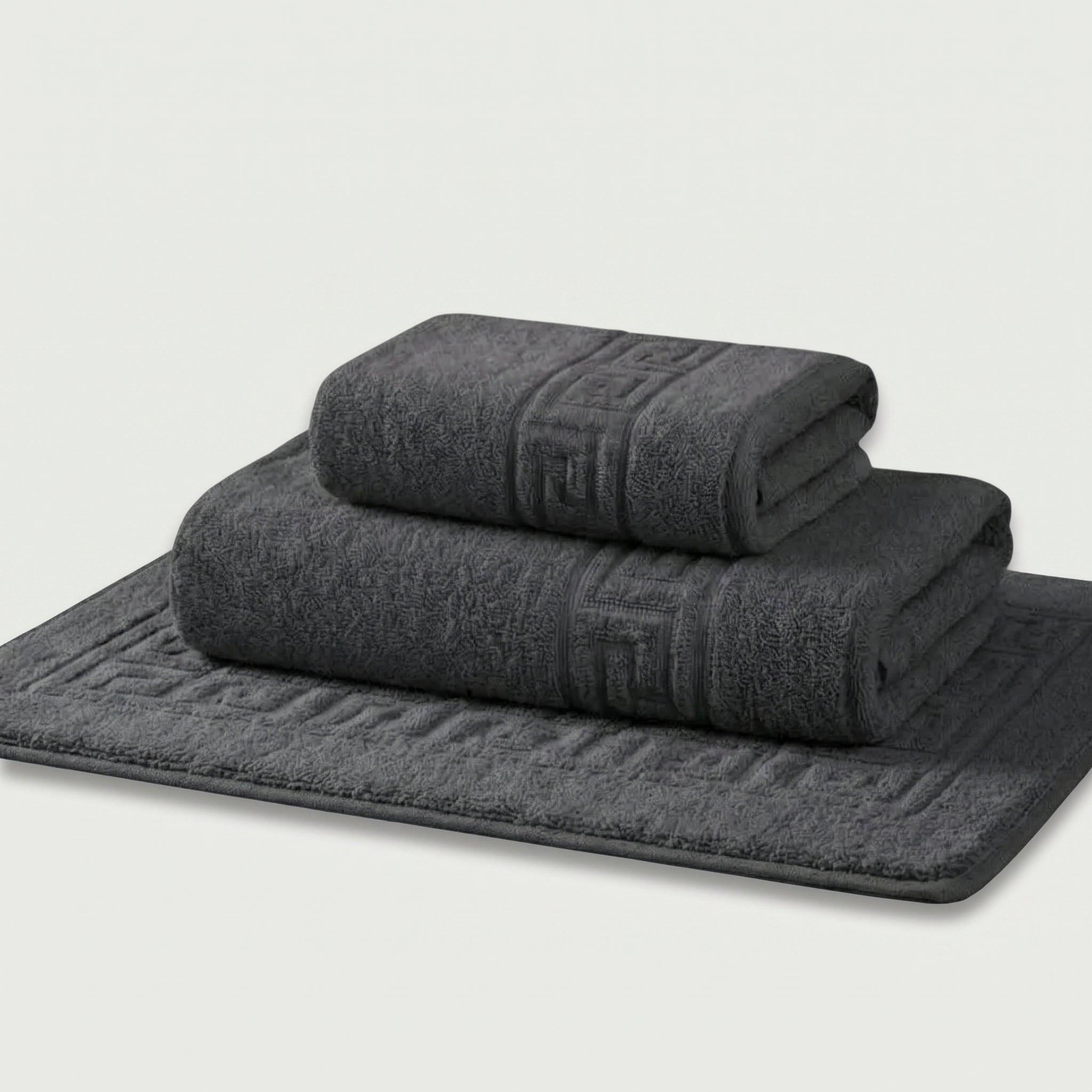 Serviettes de bain 100 % Coton en Gris Anthracite – - MaisonTextile